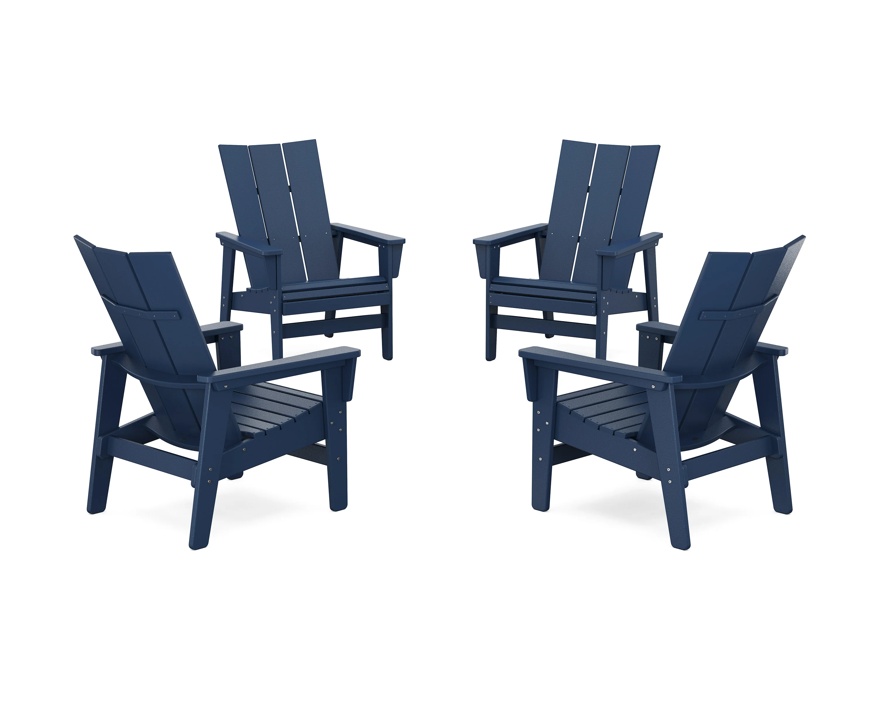 4-Piece Modern Grand Upright Adirondack Chair Conversation Set - Image 10