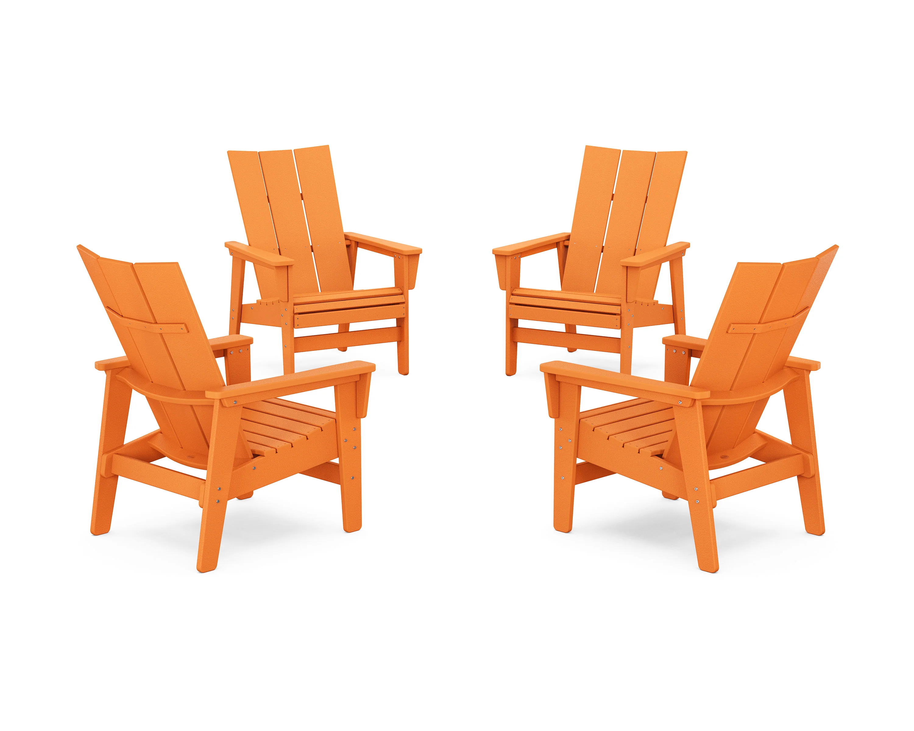 4-Piece Modern Grand Upright Adirondack Chair Conversation Set - Image 14