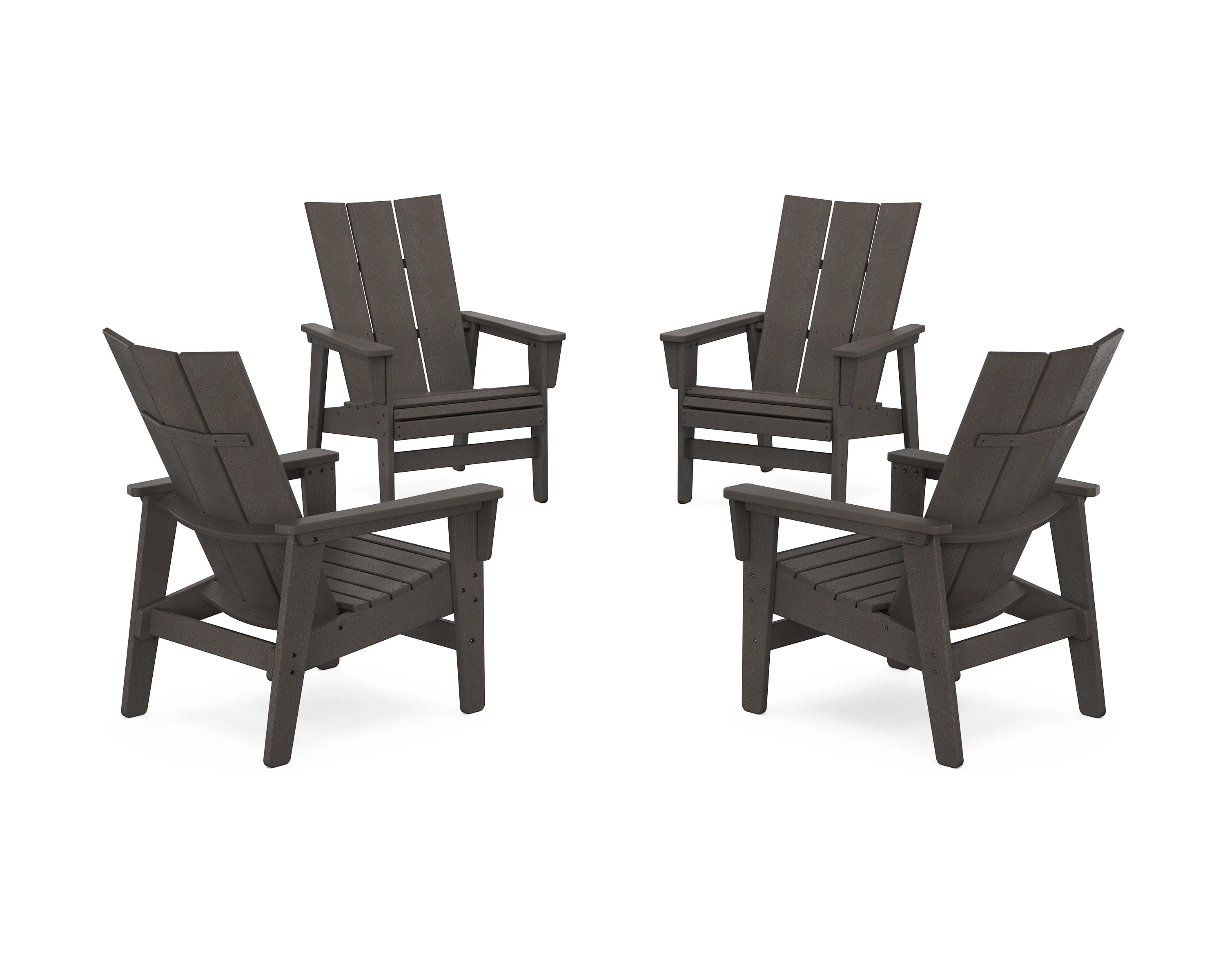 4-Piece Modern Grand Upright Adirondack Chair Conversation Set - Image 17