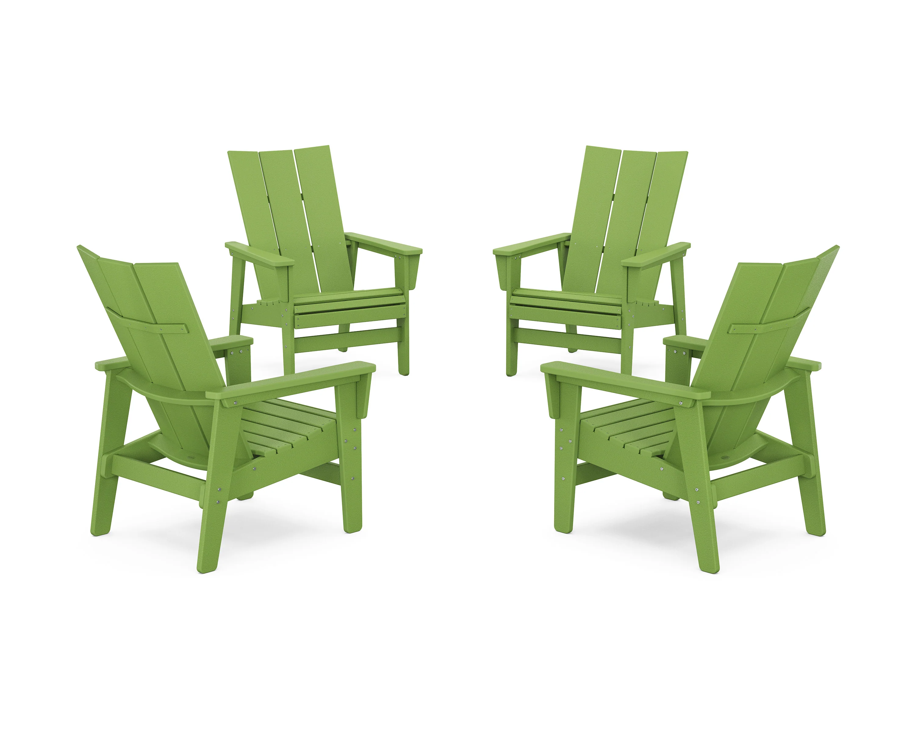 4-Piece Modern Grand Upright Adirondack Chair Conversation Set - Image 6