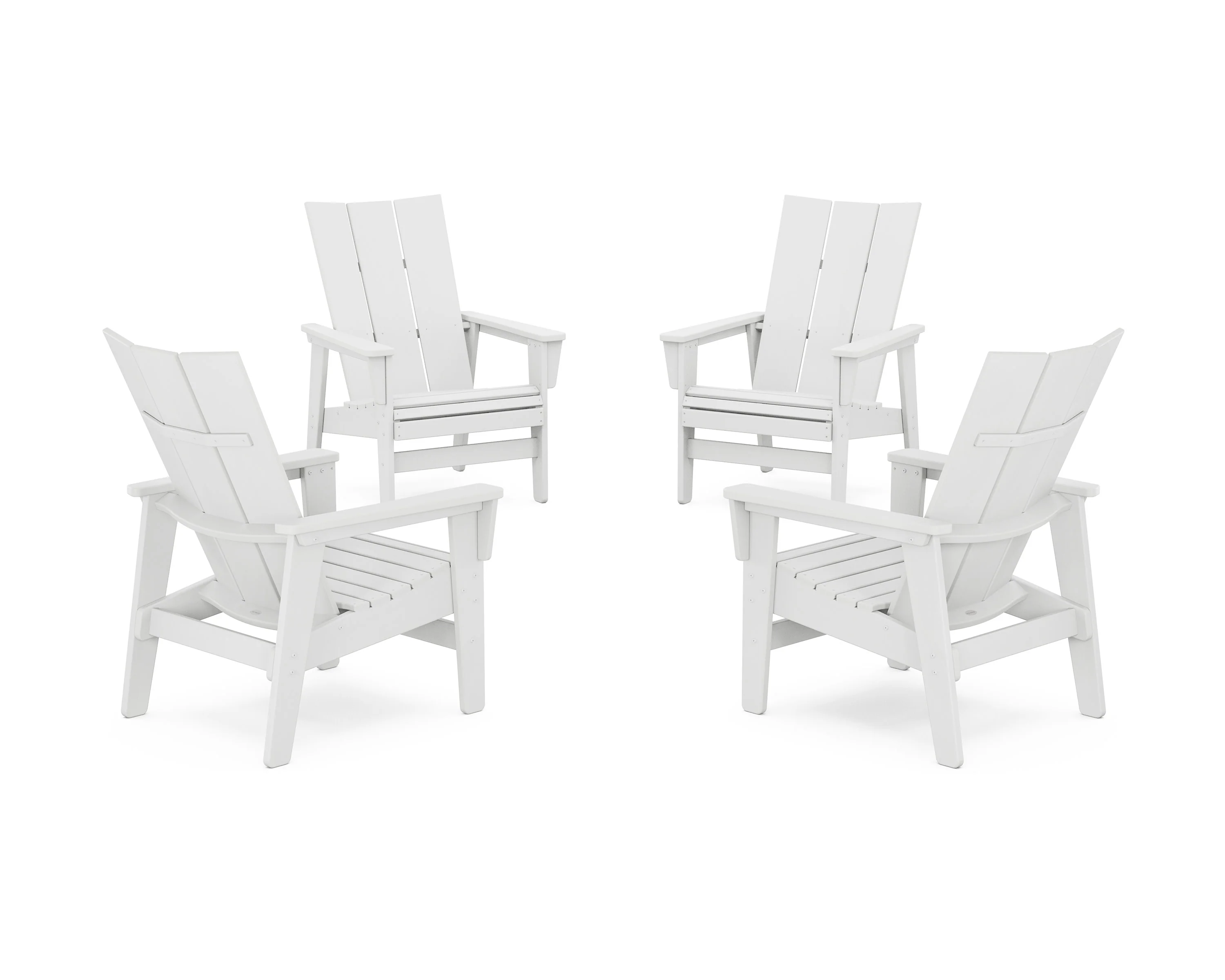 4-Piece Modern Grand Upright Adirondack Chair Conversation Set - Image 7