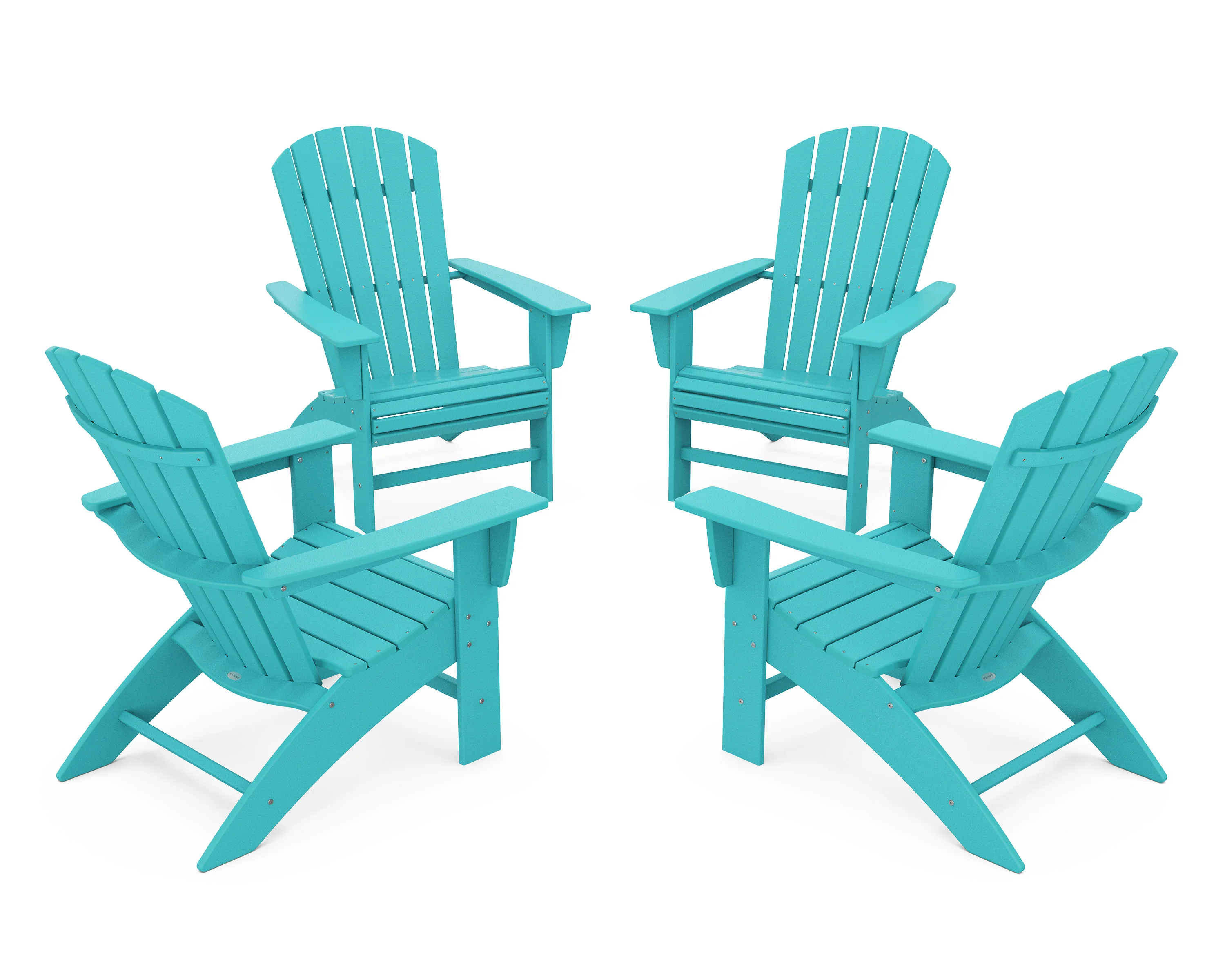 4-Piece Nautical Curveback Adirondack Chair Conversation Set - Image 15