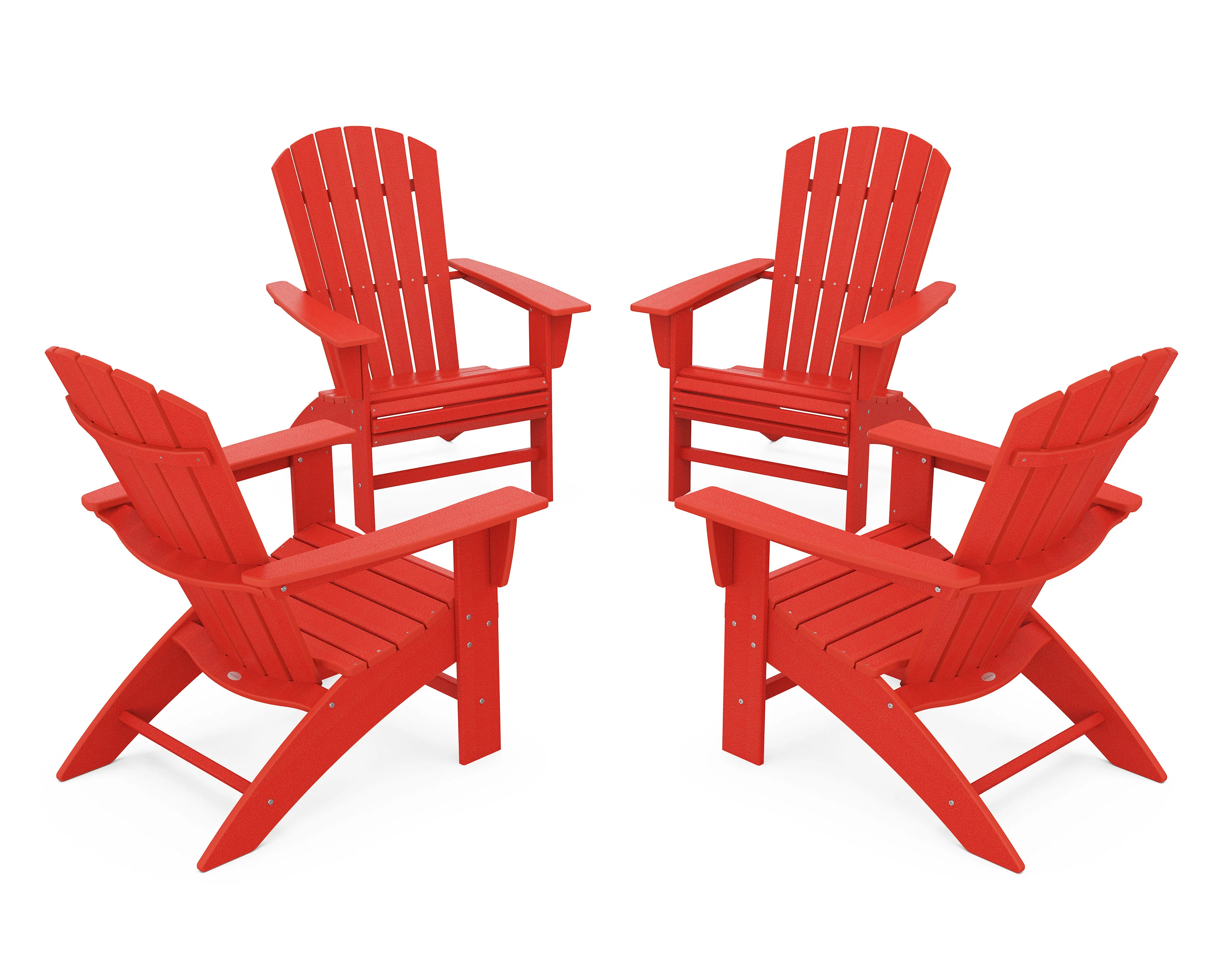 4-Piece Nautical Curveback Adirondack Chair Conversation Set - Image 17