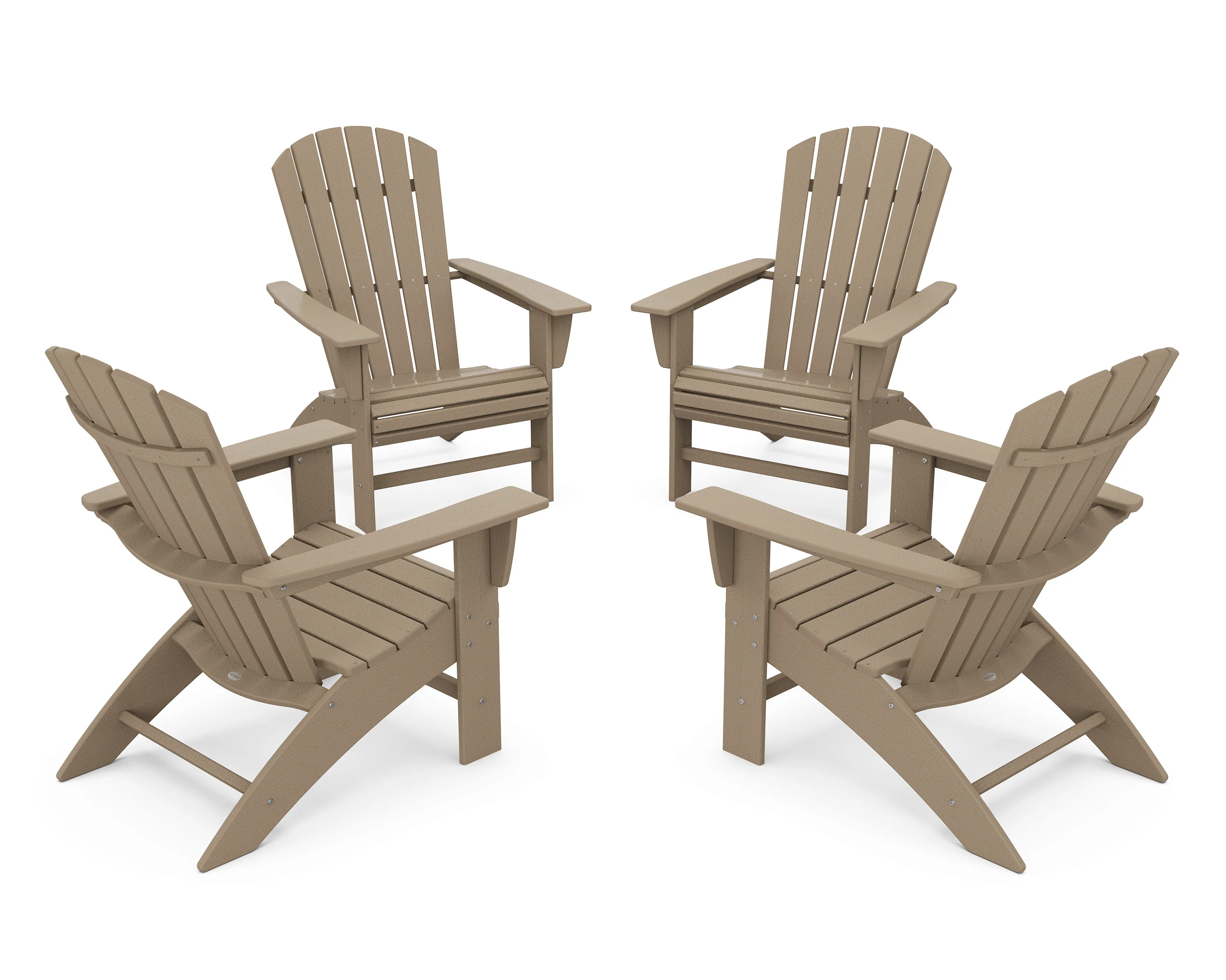 4-Piece Nautical Curveback Adirondack Chair Conversation Set - Image 2