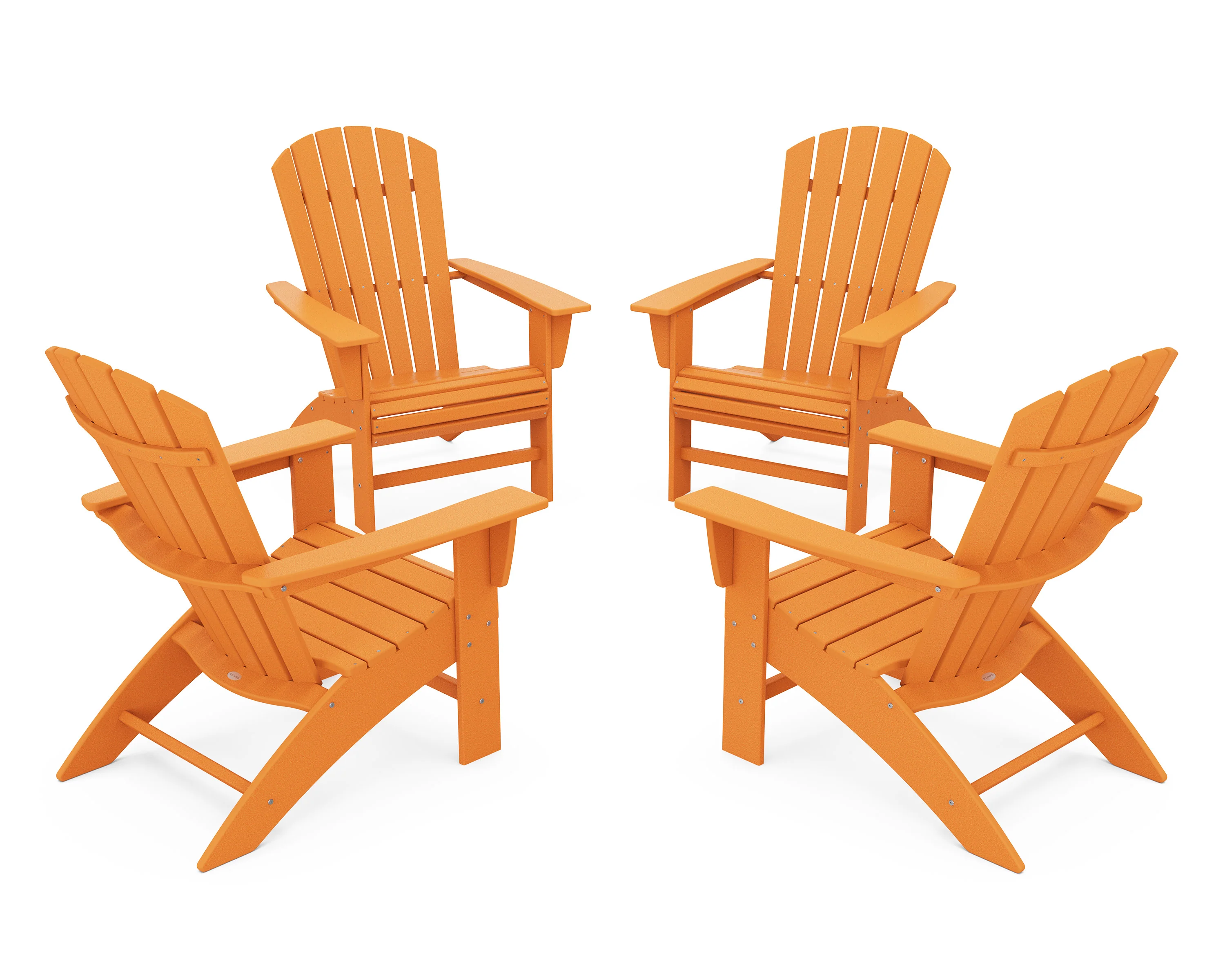 4-Piece Nautical Curveback Adirondack Chair Conversation Set - Image 3