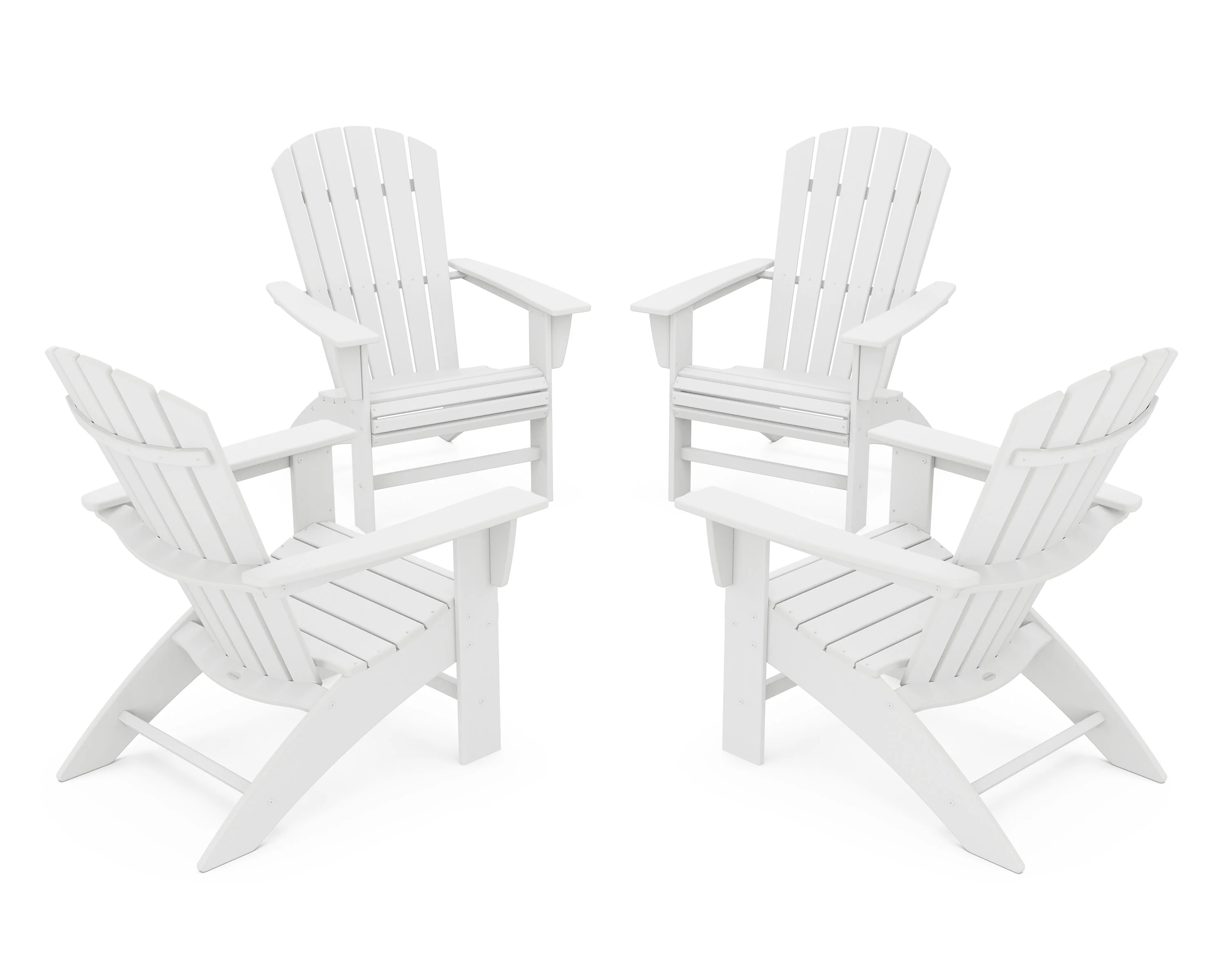 4-Piece Nautical Curveback Adirondack Chair Conversation Set - Image 5