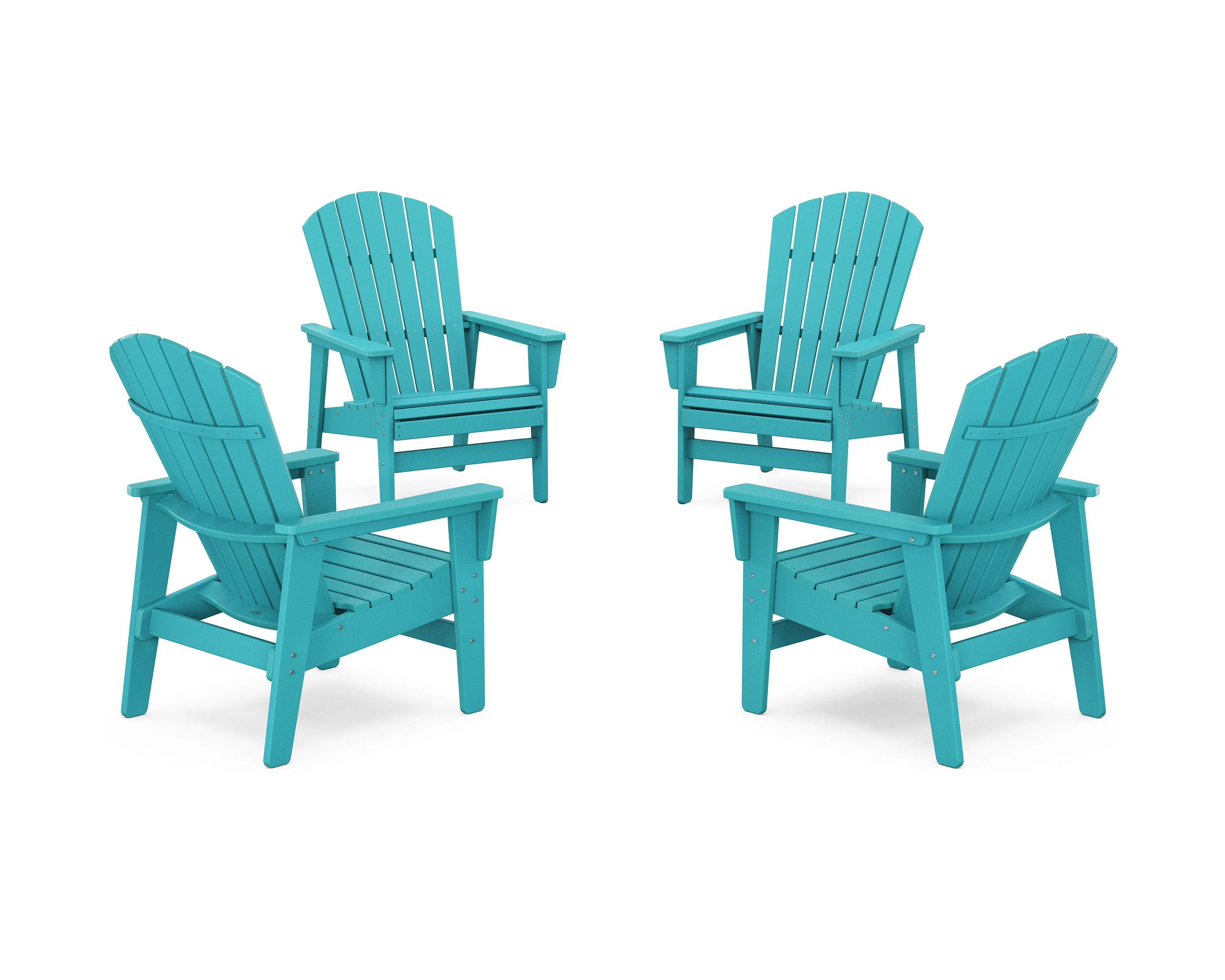 4-Piece Nautical Grand Upright Adirondack Chair Conversation Set - Image 9