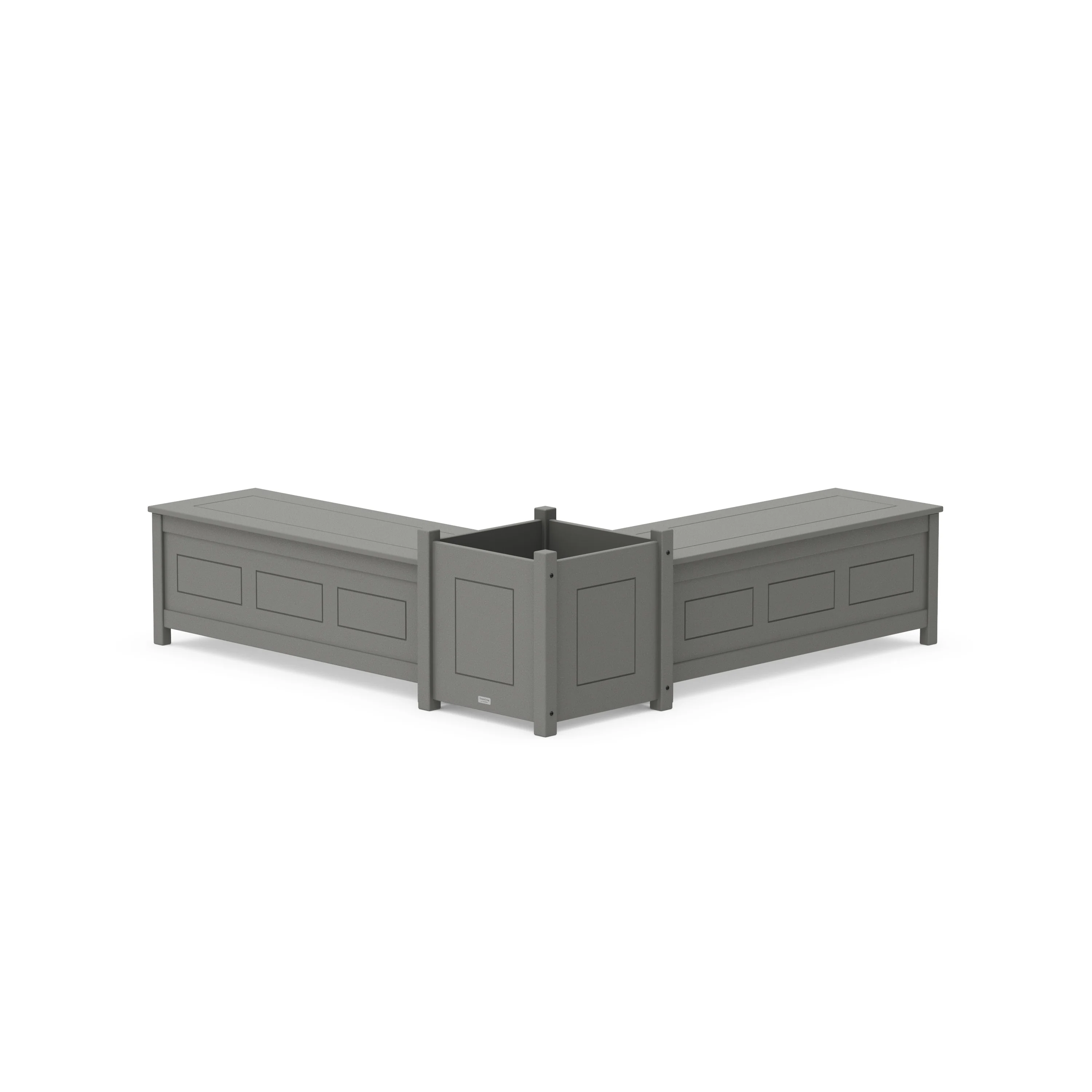 48" Country Living L- Shaped Planter Storage Bench Set- Large