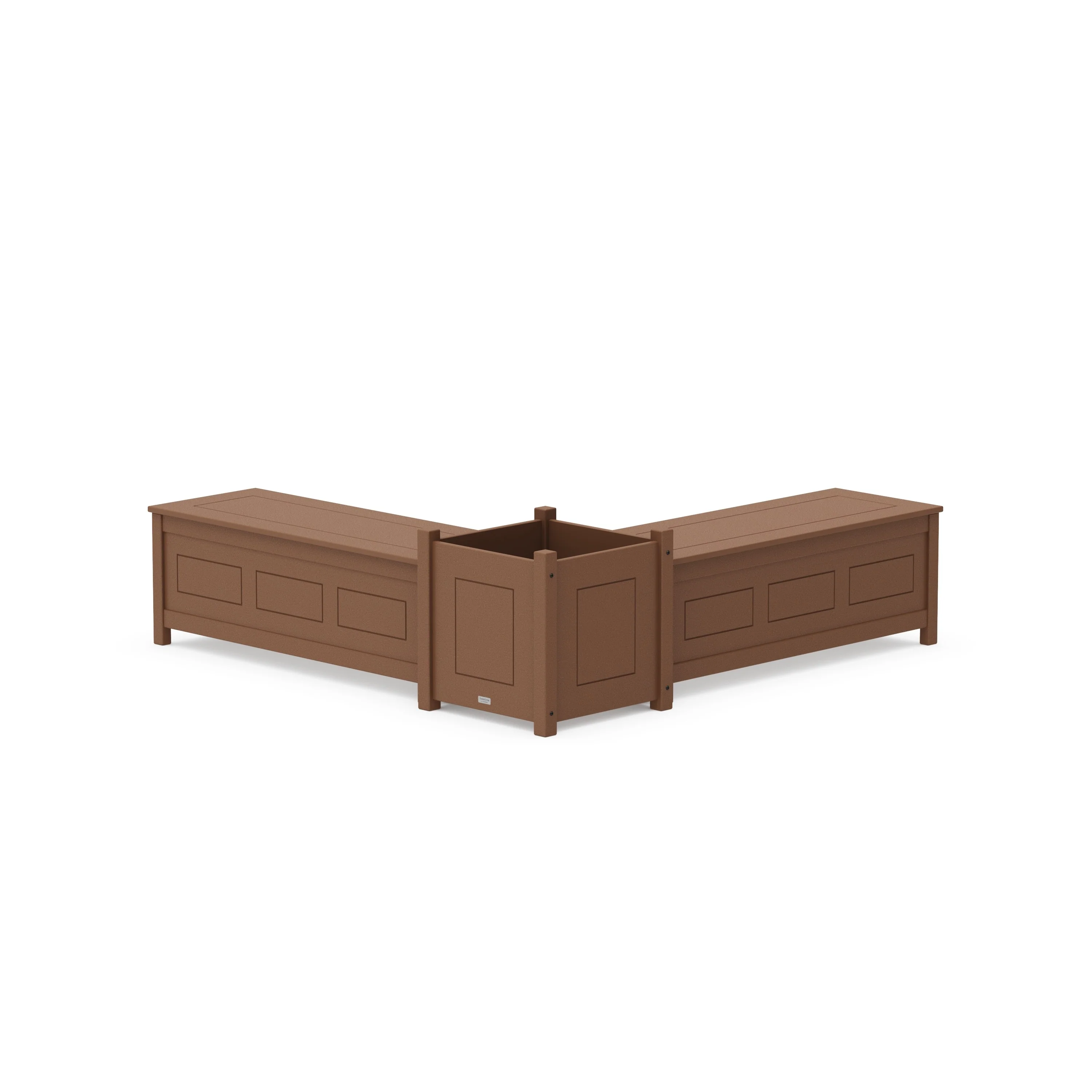 48" Country Living L- Shaped Planter Storage Bench Set- Large - Image 2