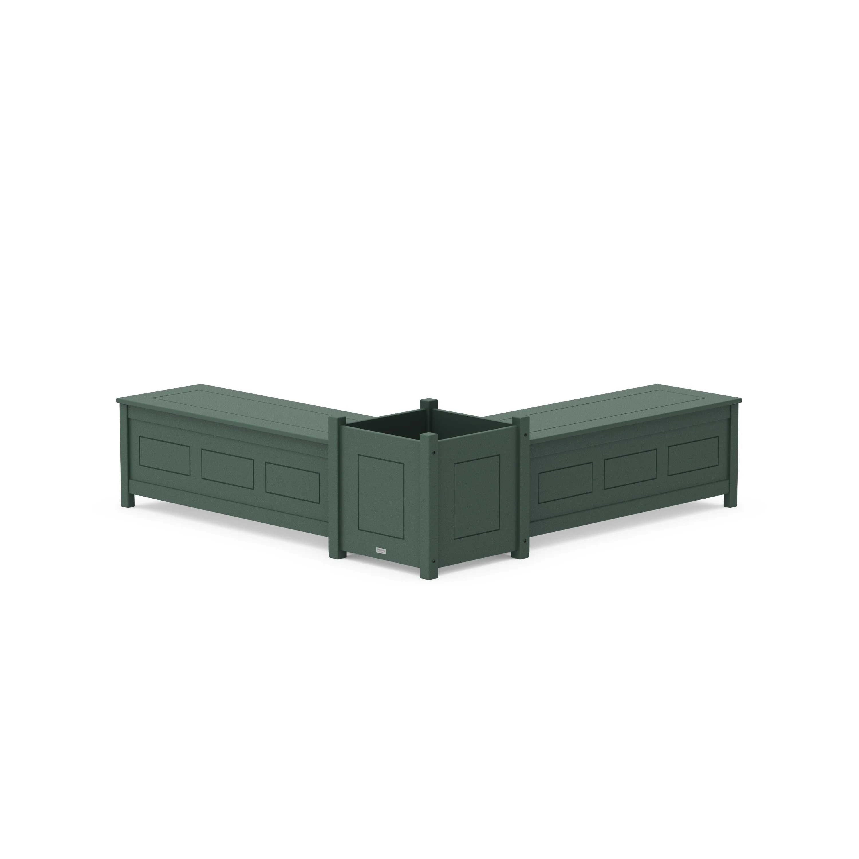 48" Country Living L- Shaped Planter Storage Bench Set- Large - Image 4