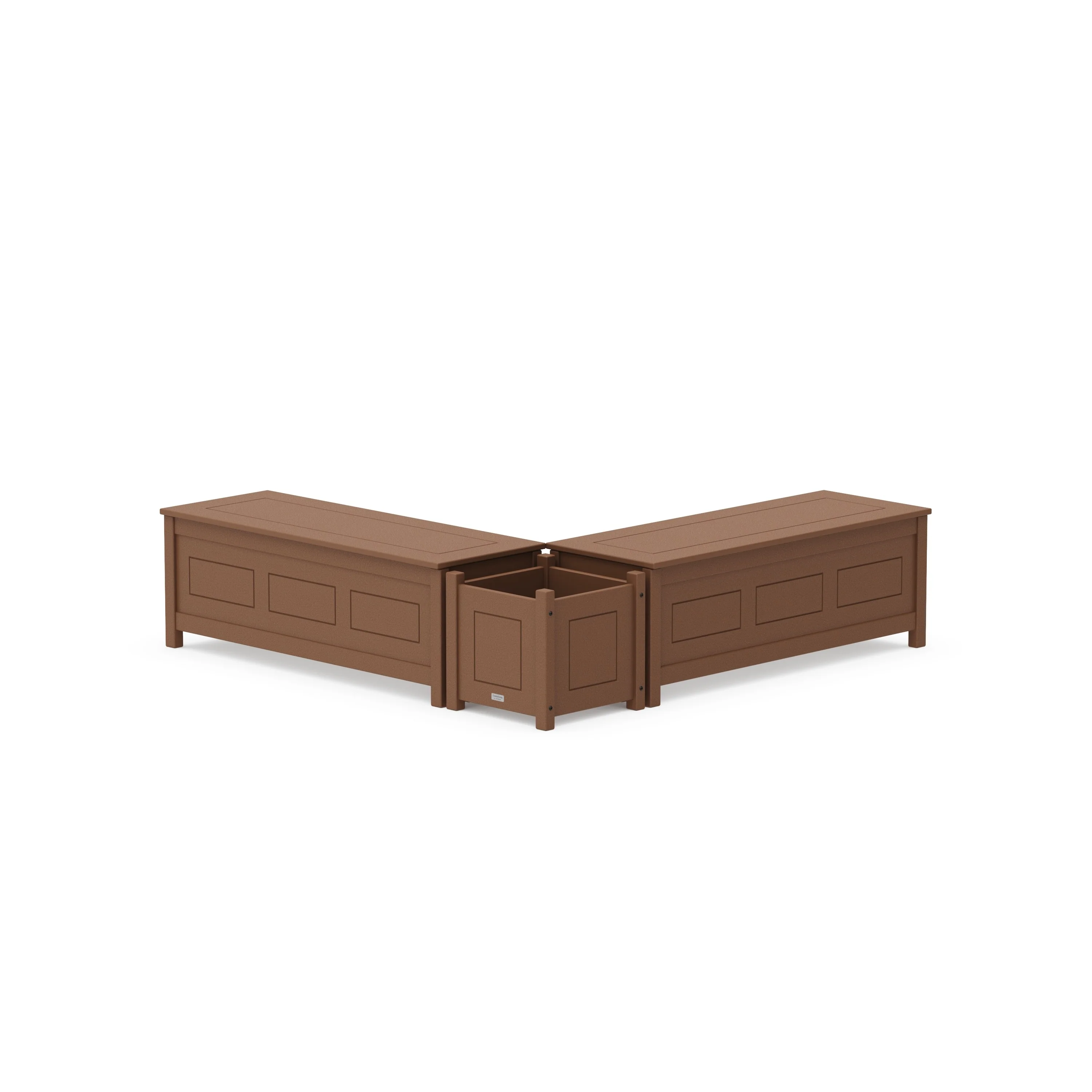 48" Country Living L- Shaped Planter Storage Bench Set - Image 5