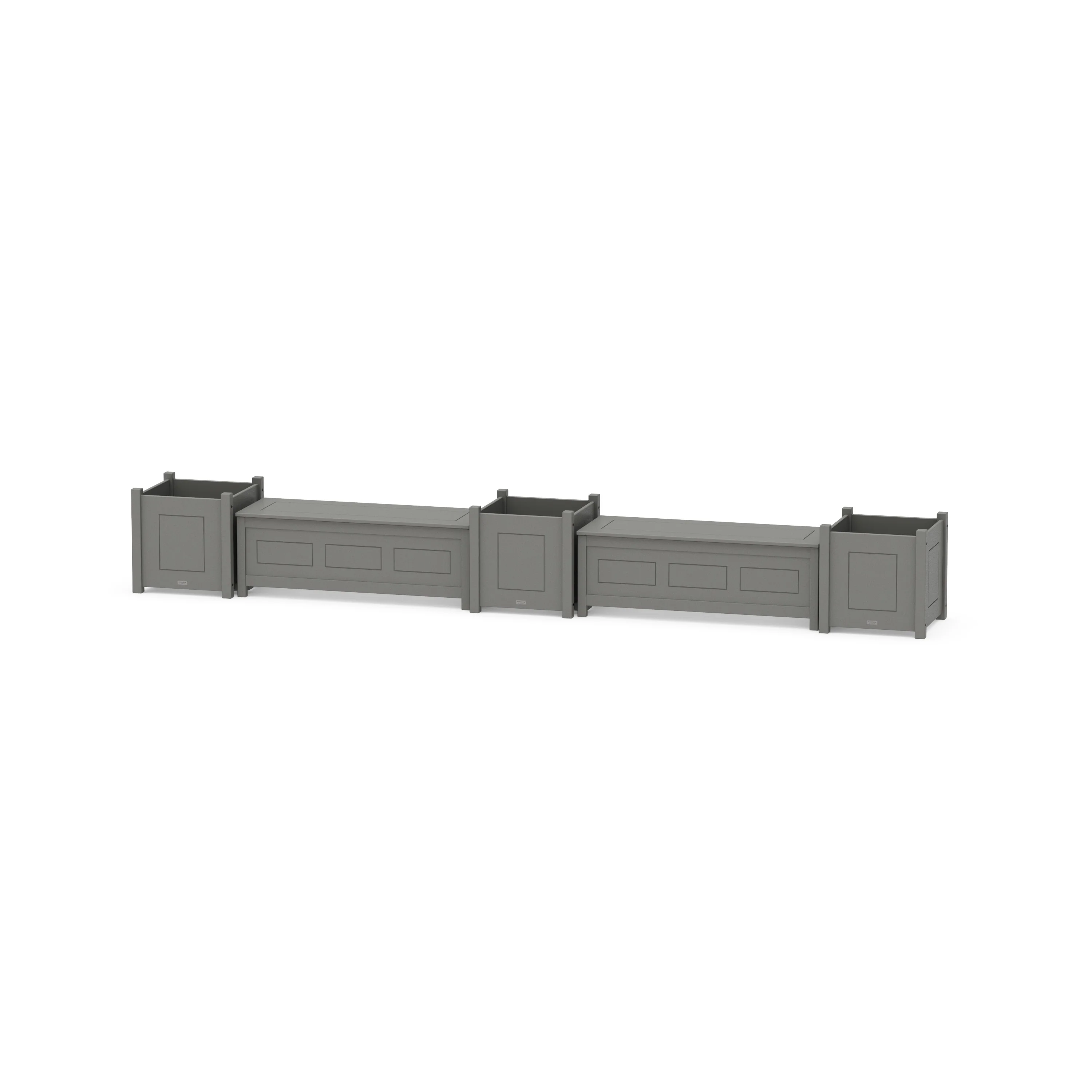 48" Country Living Straight Double Planter Storage Bench Set- Large