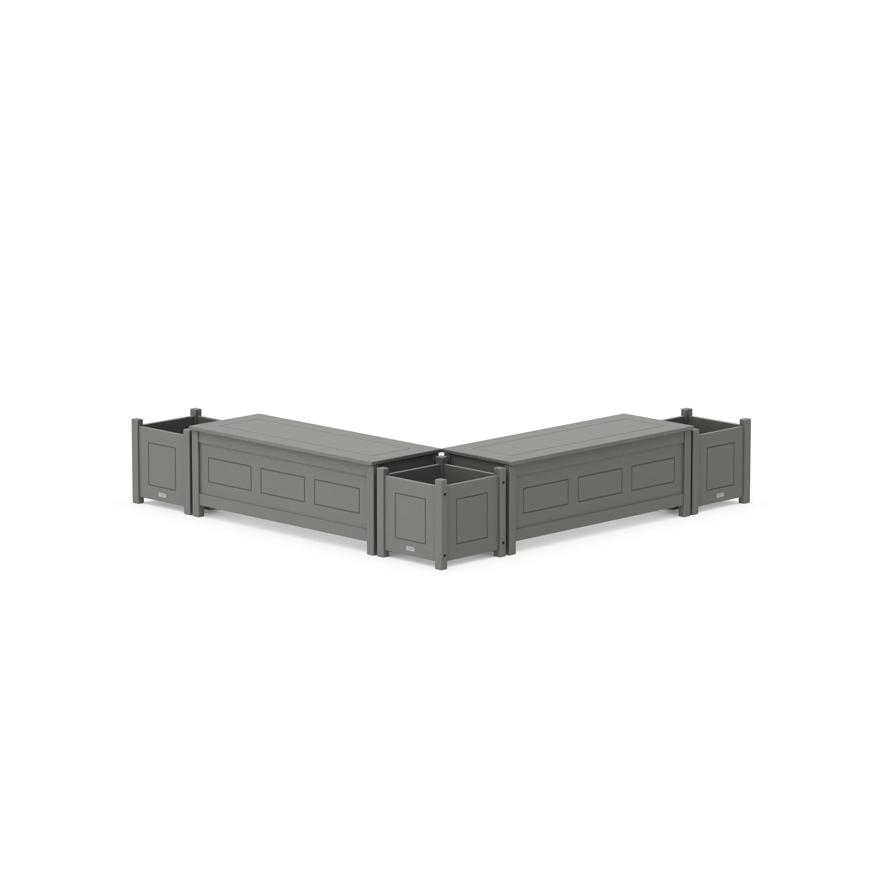 48" Country Living Straight Double Planter Storage Bench Set - Image 2