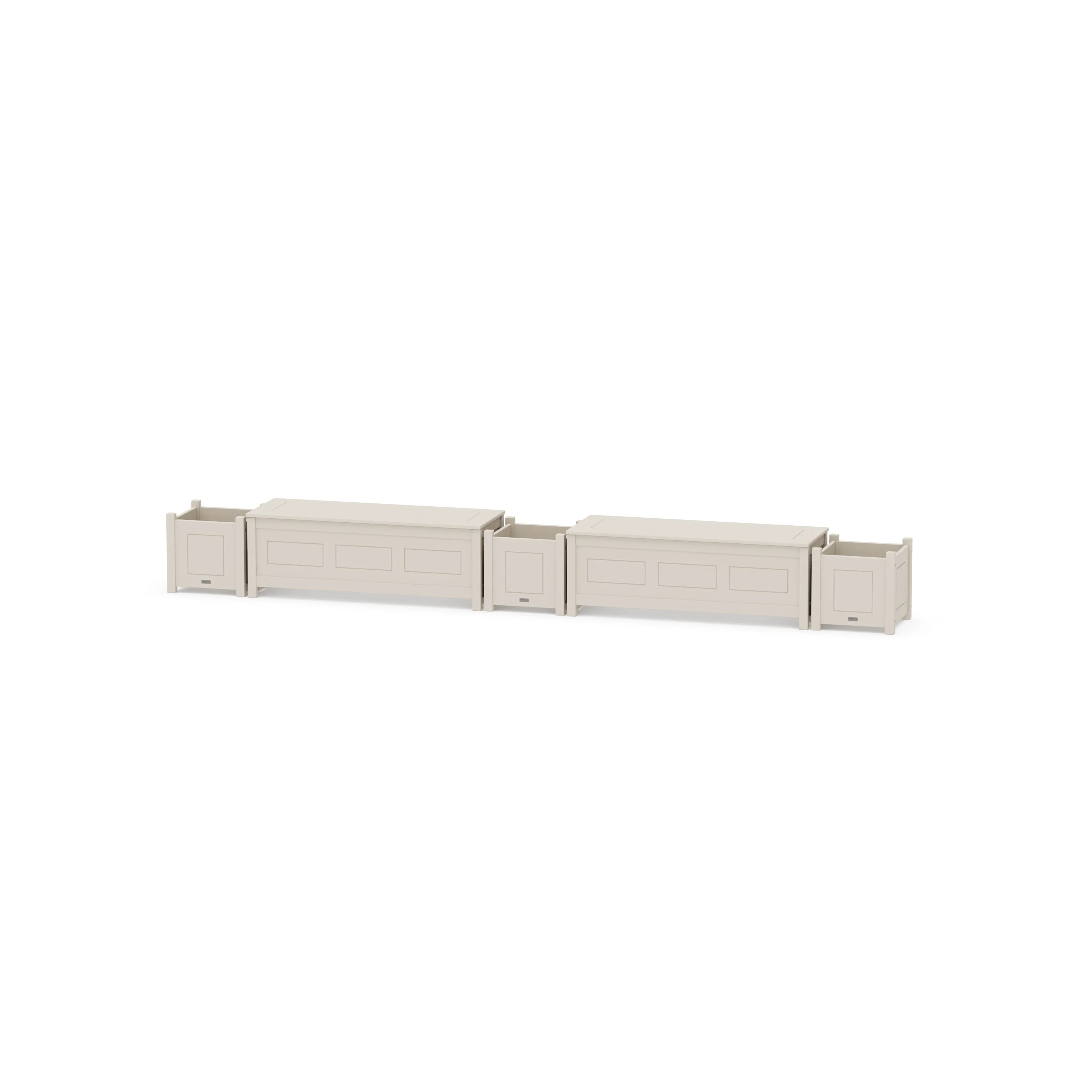 48" Country Living Straight Double Planter Storage Bench Set - Image 3