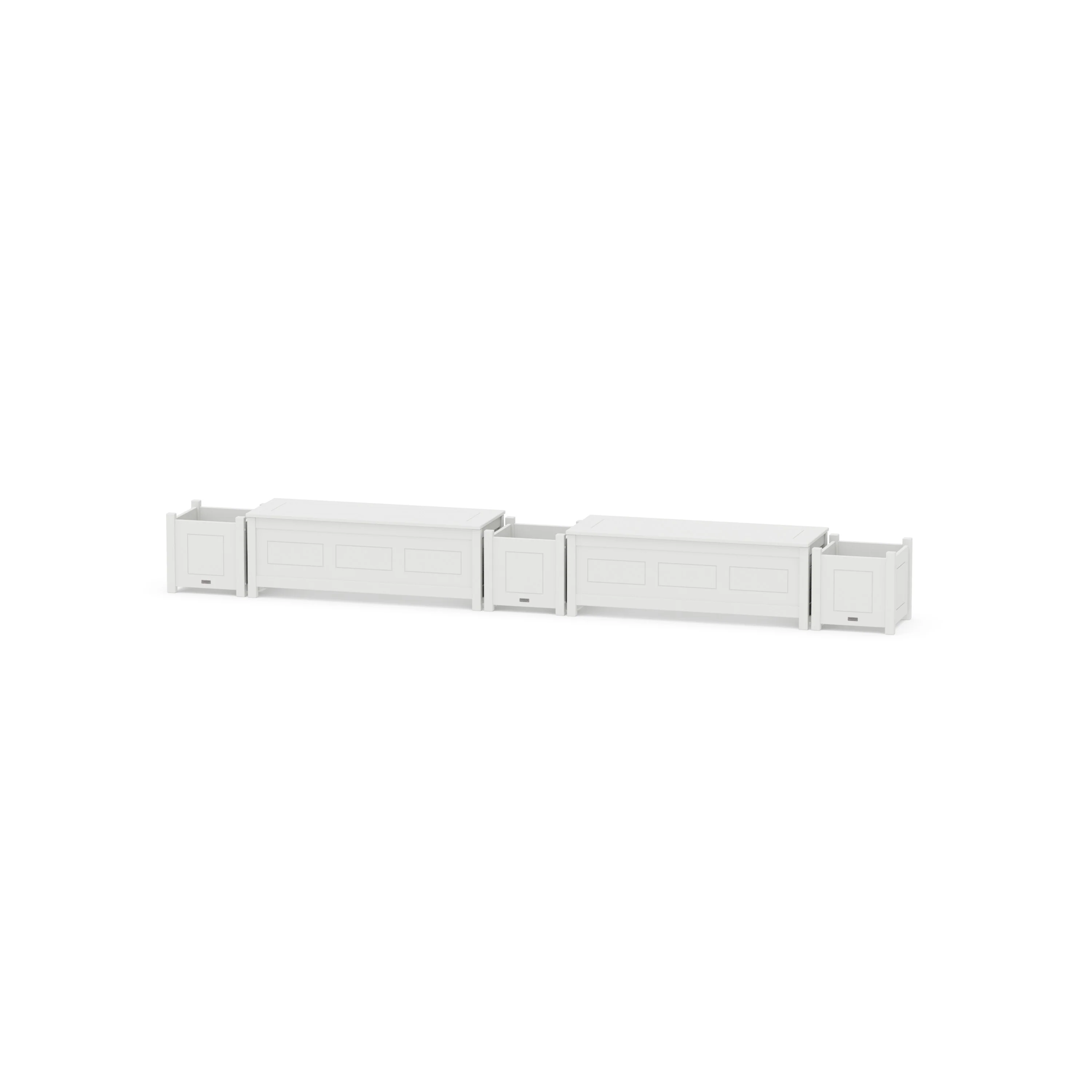 48" Country Living Straight Double Planter Storage Bench Set - Image 4