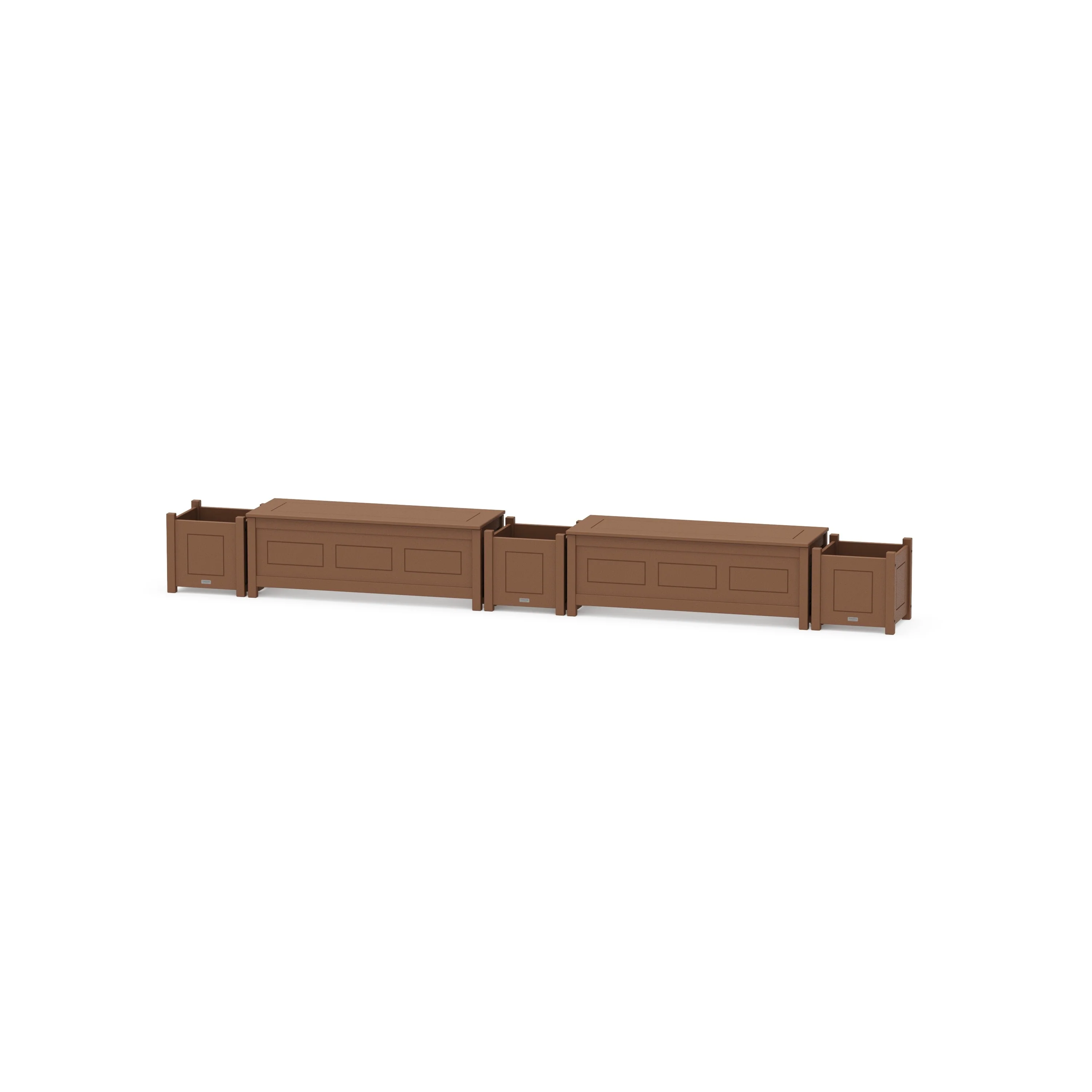 48" Country Living Straight Double Planter Storage Bench Set - Image 5