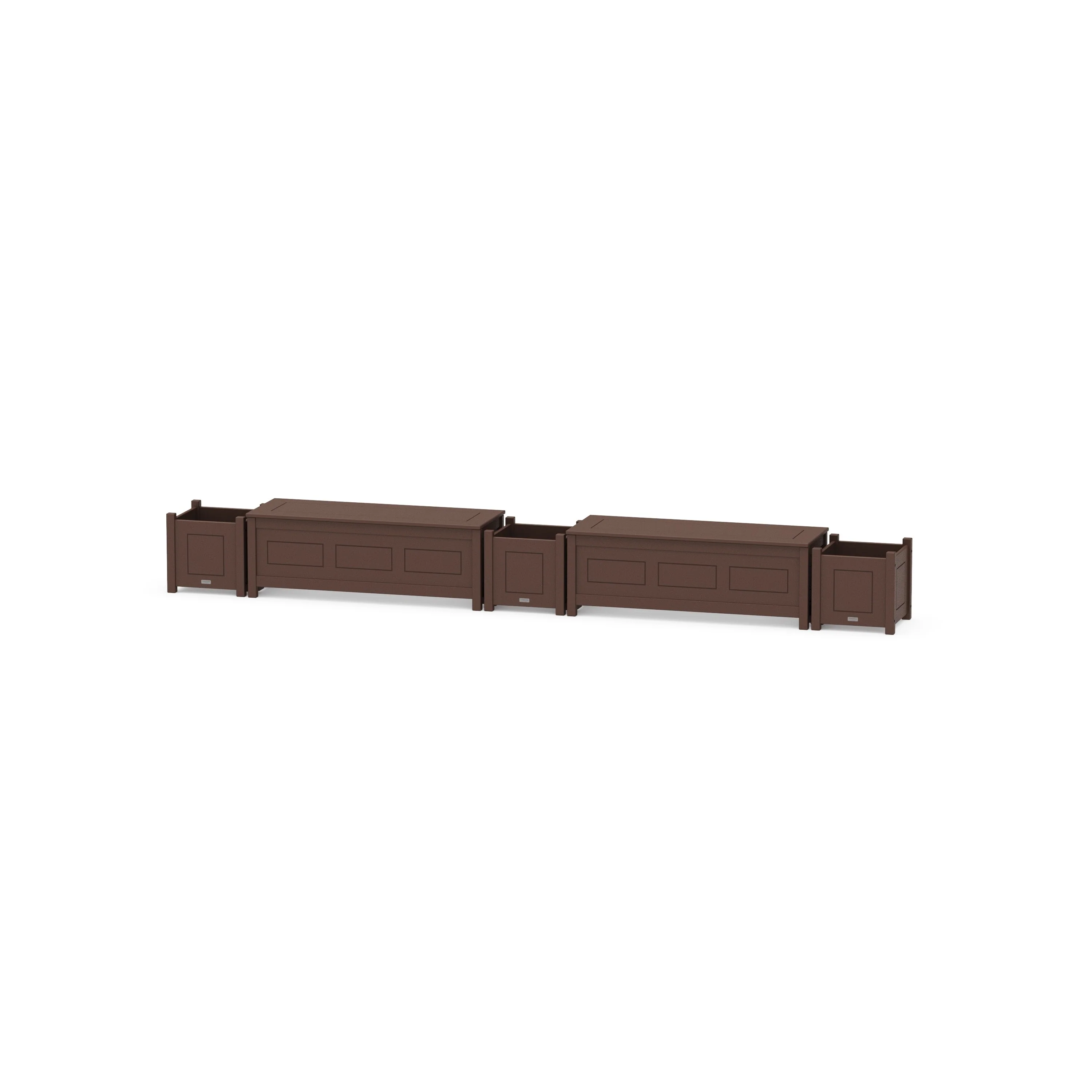 48" Country Living Straight Double Planter Storage Bench Set - Image 6