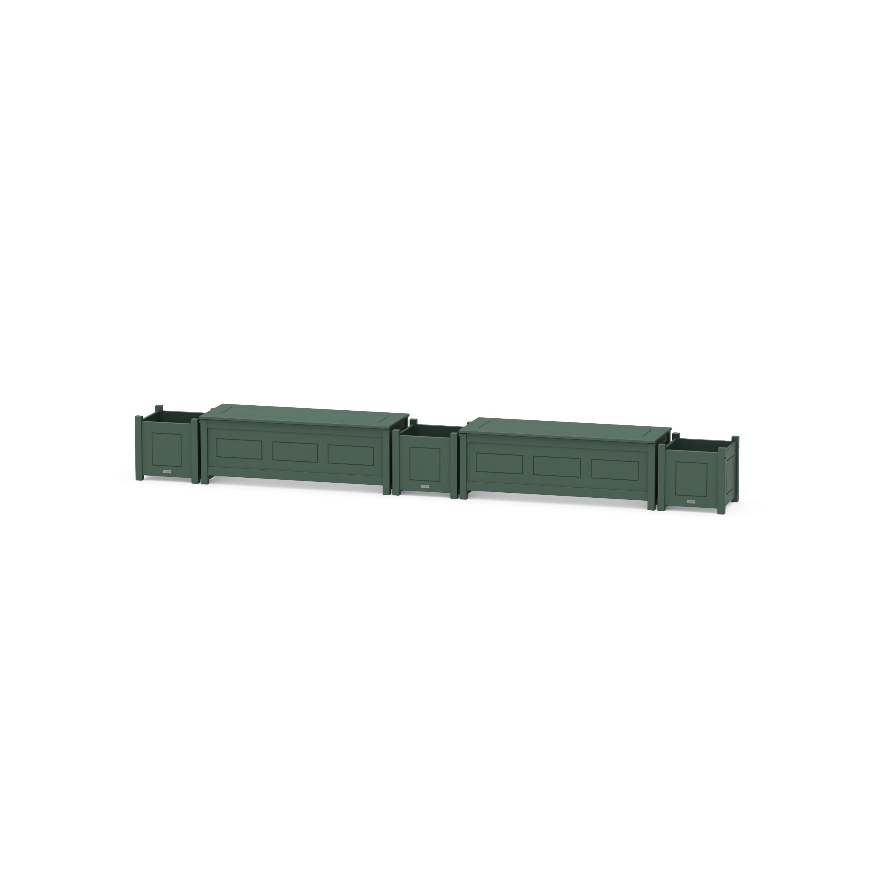 48" Country Living Straight Double Planter Storage Bench Set - Image 7