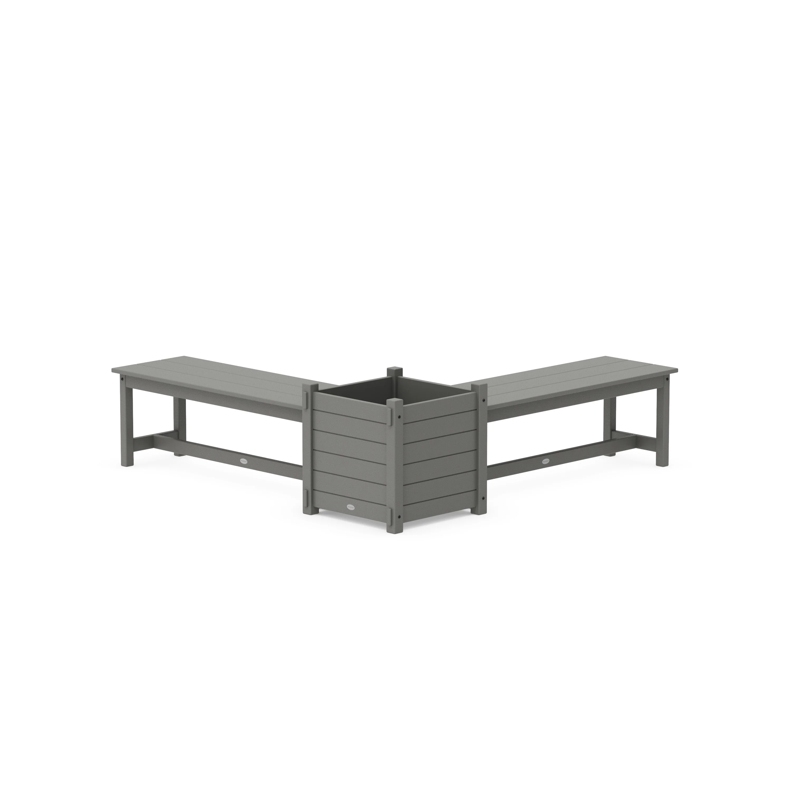 48" Nautical L- Shaped Planter Bench Set- Large