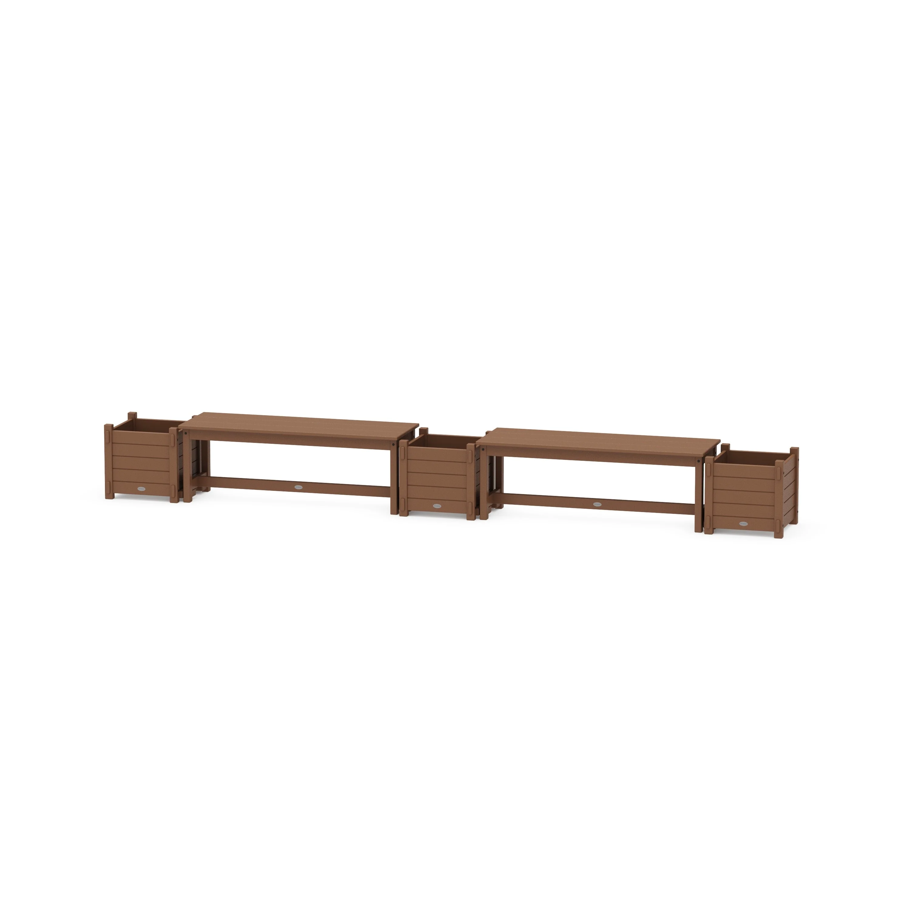 48" Nautical Straight Double Planter Bench Set - Image 4