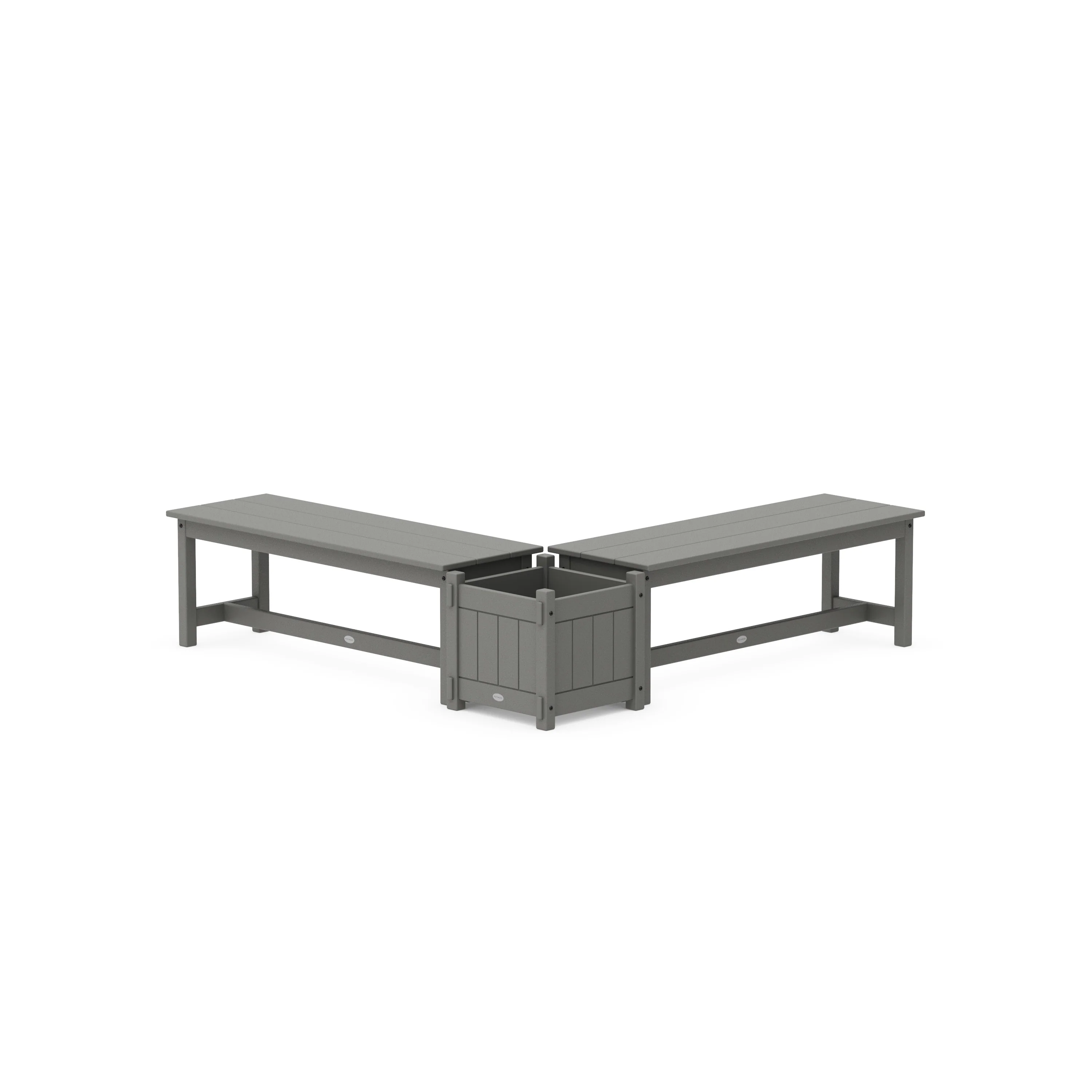 48" Vineyard L- Shaped Planter Bench Set