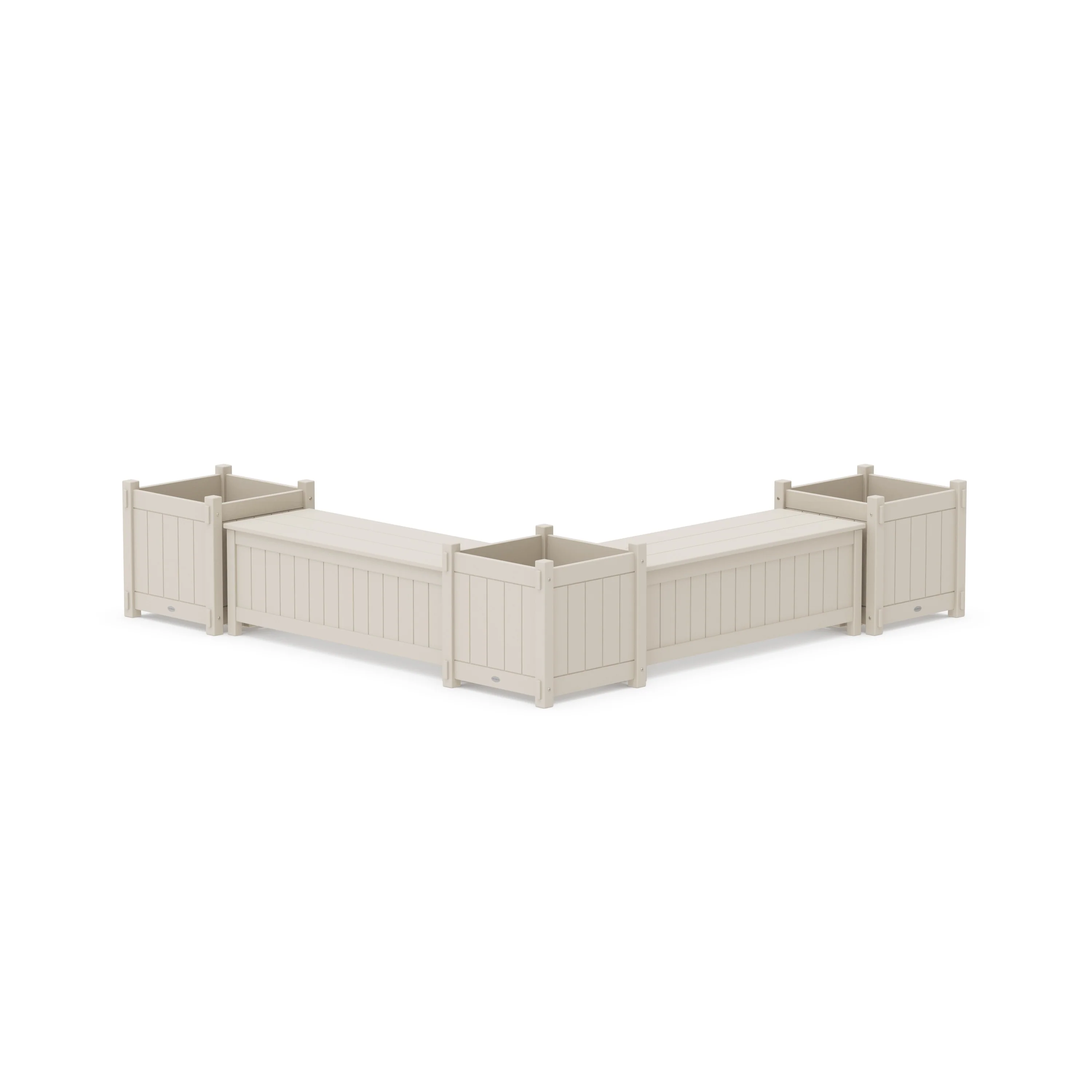 48" Vineyard L- Shaped Planter Storage Bench Corner Set- Large - Image 6