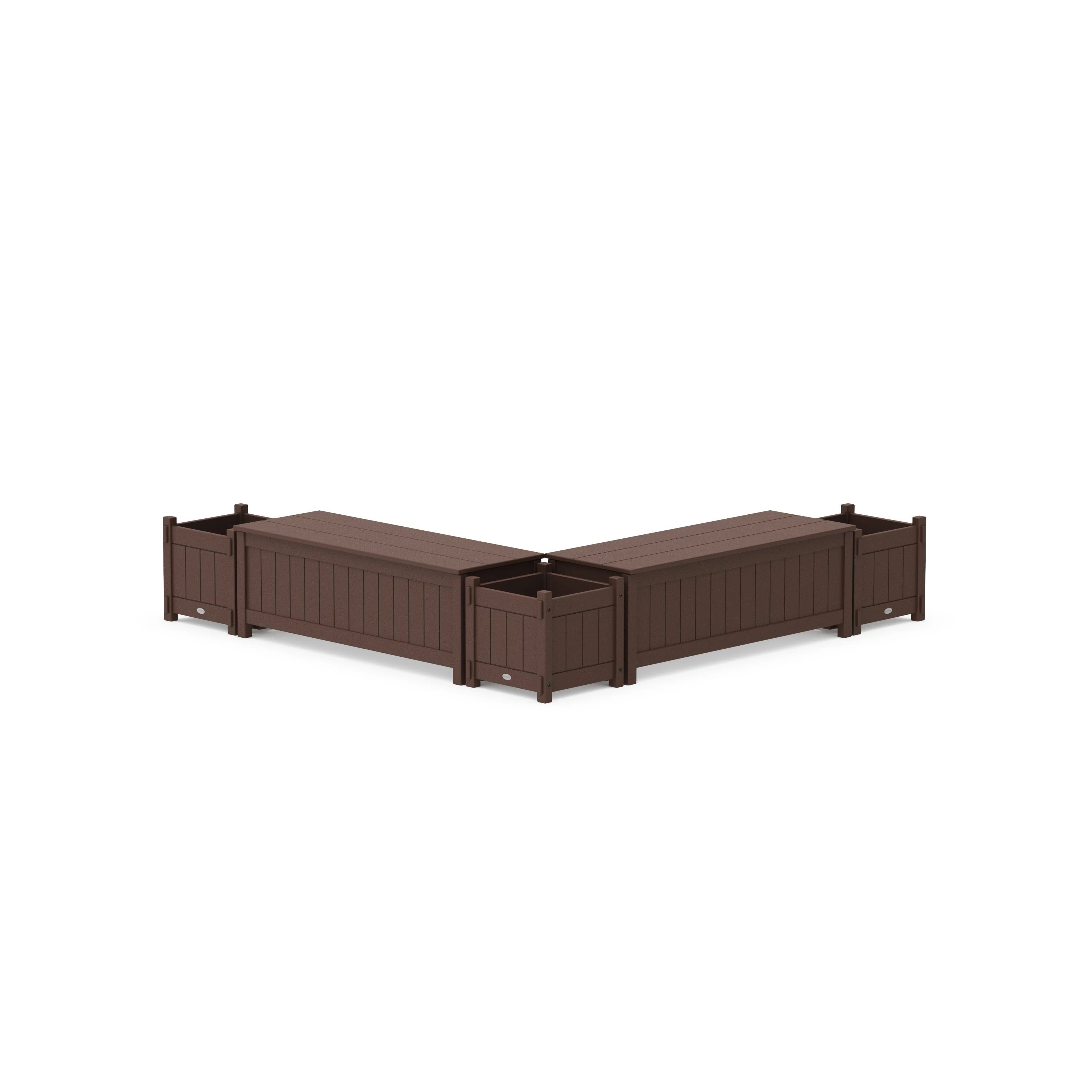 48" Vineyard L- Shaped Planter Storage Bench Corner Set - Image 6