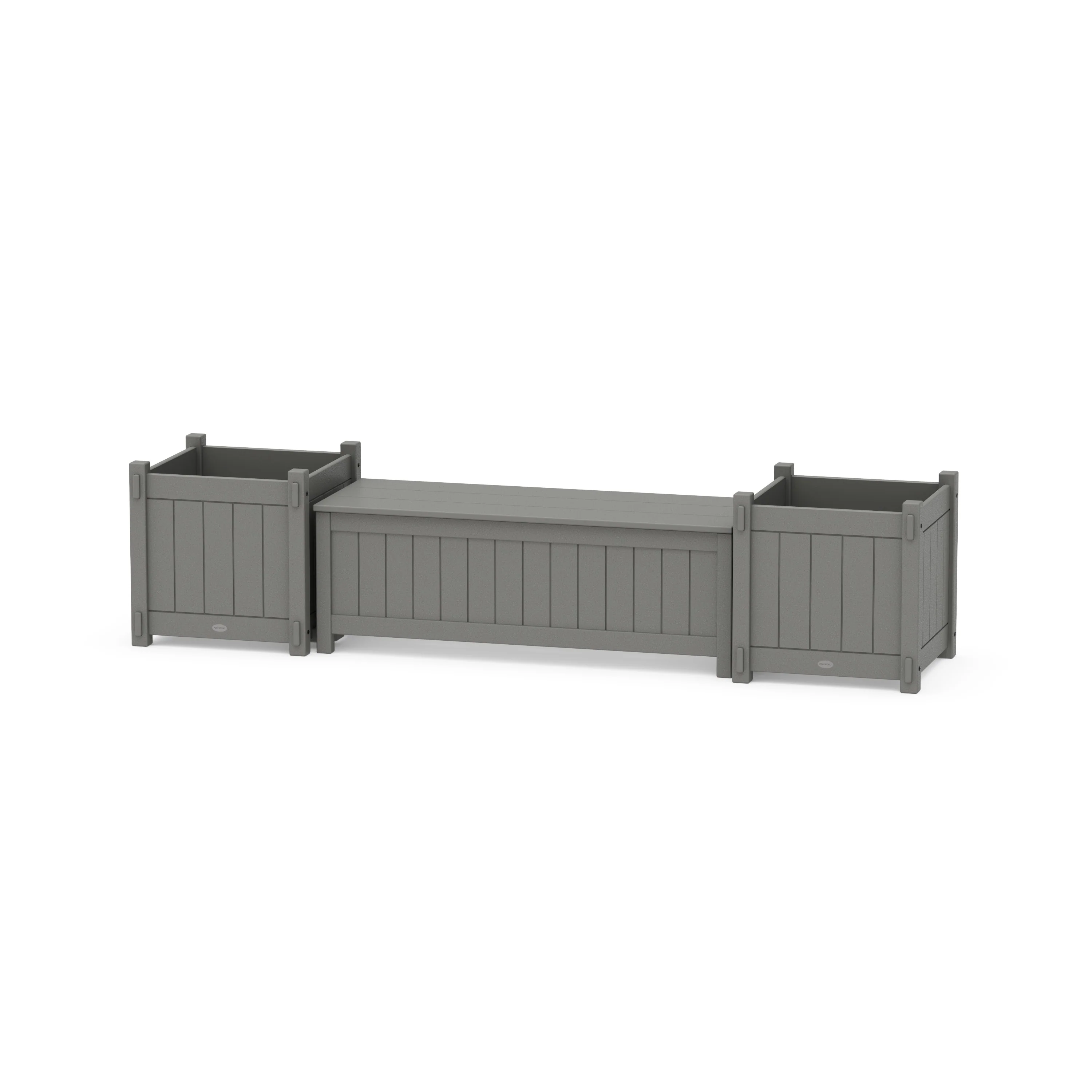 48" Vineyard Straight Planter Storage Bench Set- Large