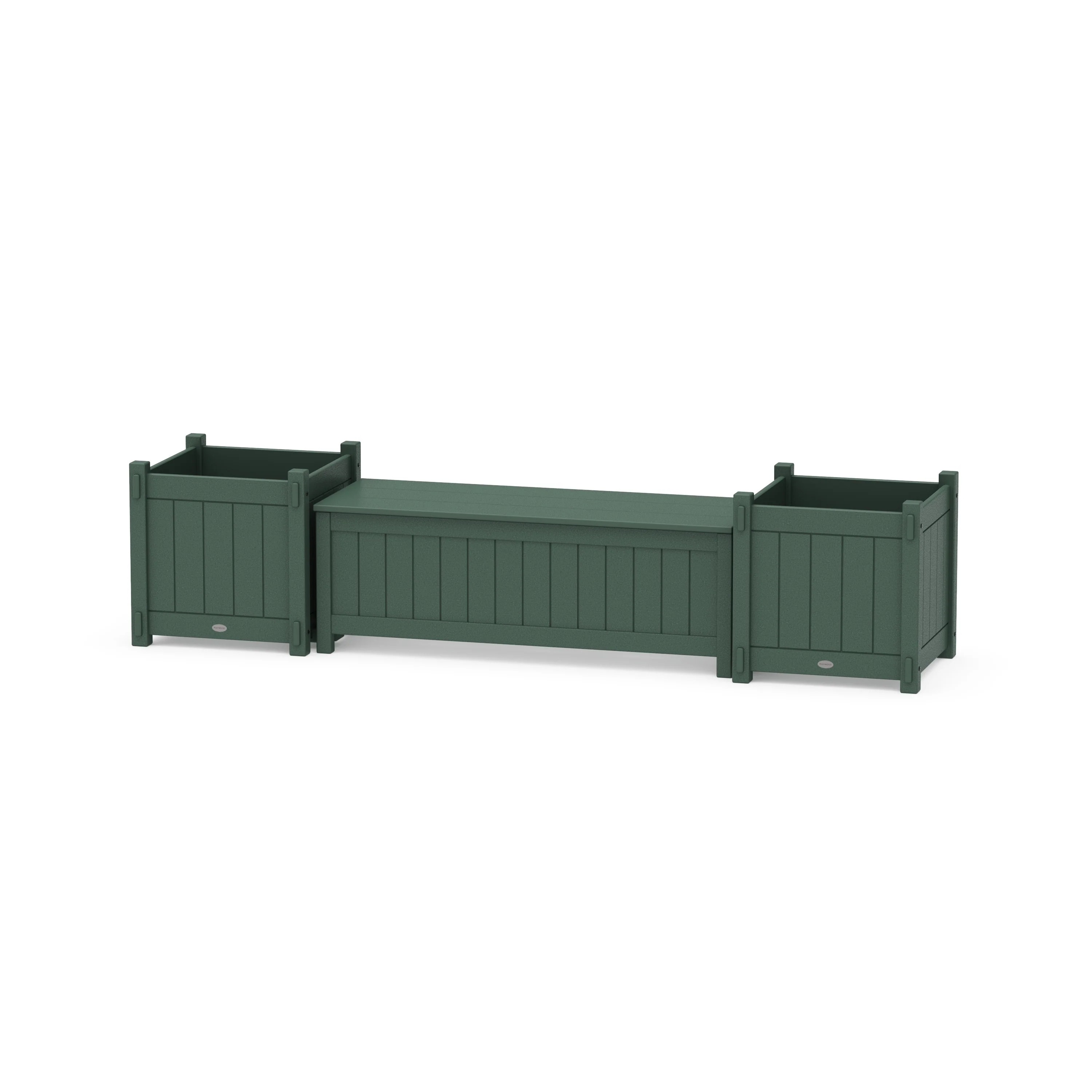 48" Vineyard Straight Planter Storage Bench Set- Large - Image 4