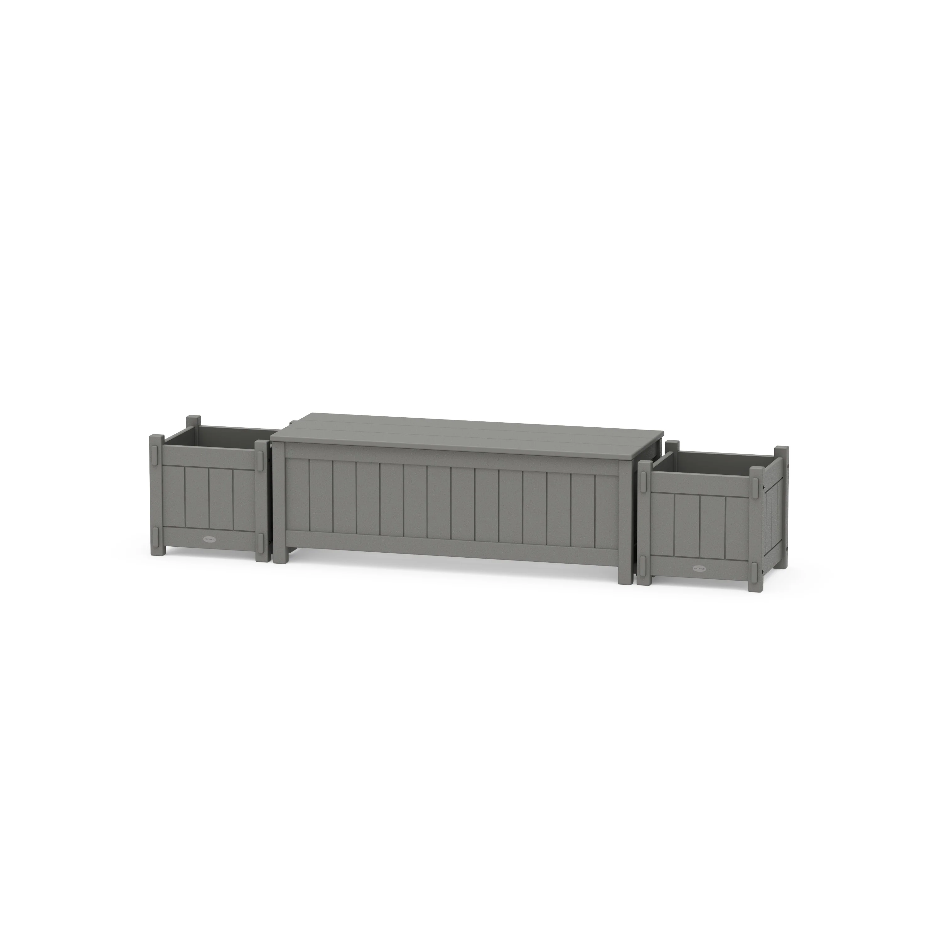 48" Vineyard Straight Planter Storage Bench Set