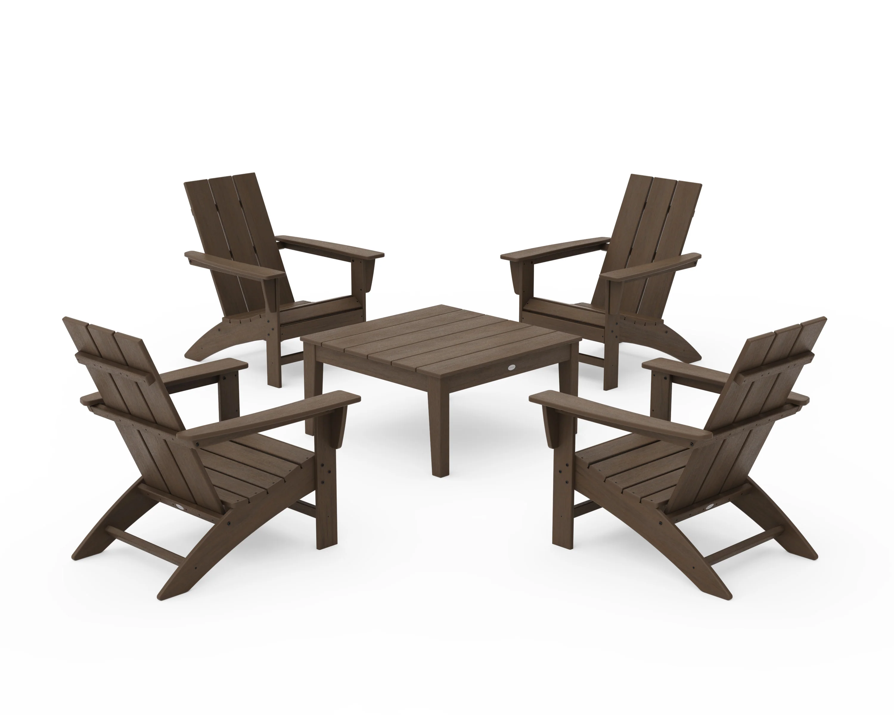 5-Piece Modern Adirondack Chair Conversation Set with 36" Conversation Table - Image 12