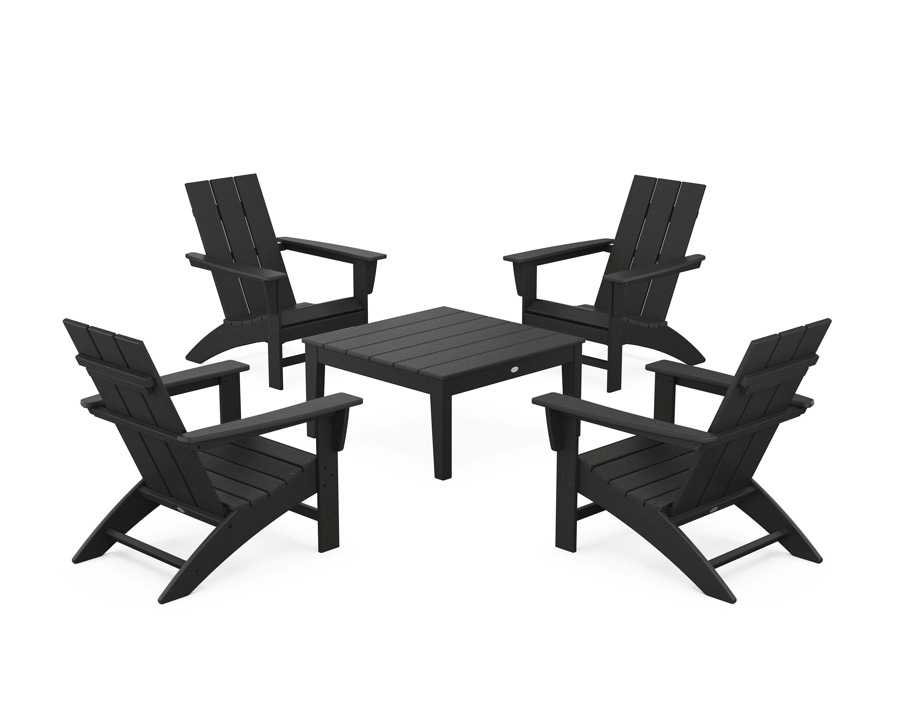 5-Piece Modern Adirondack Chair Conversation Set with 36" Conversation Table - Image 8