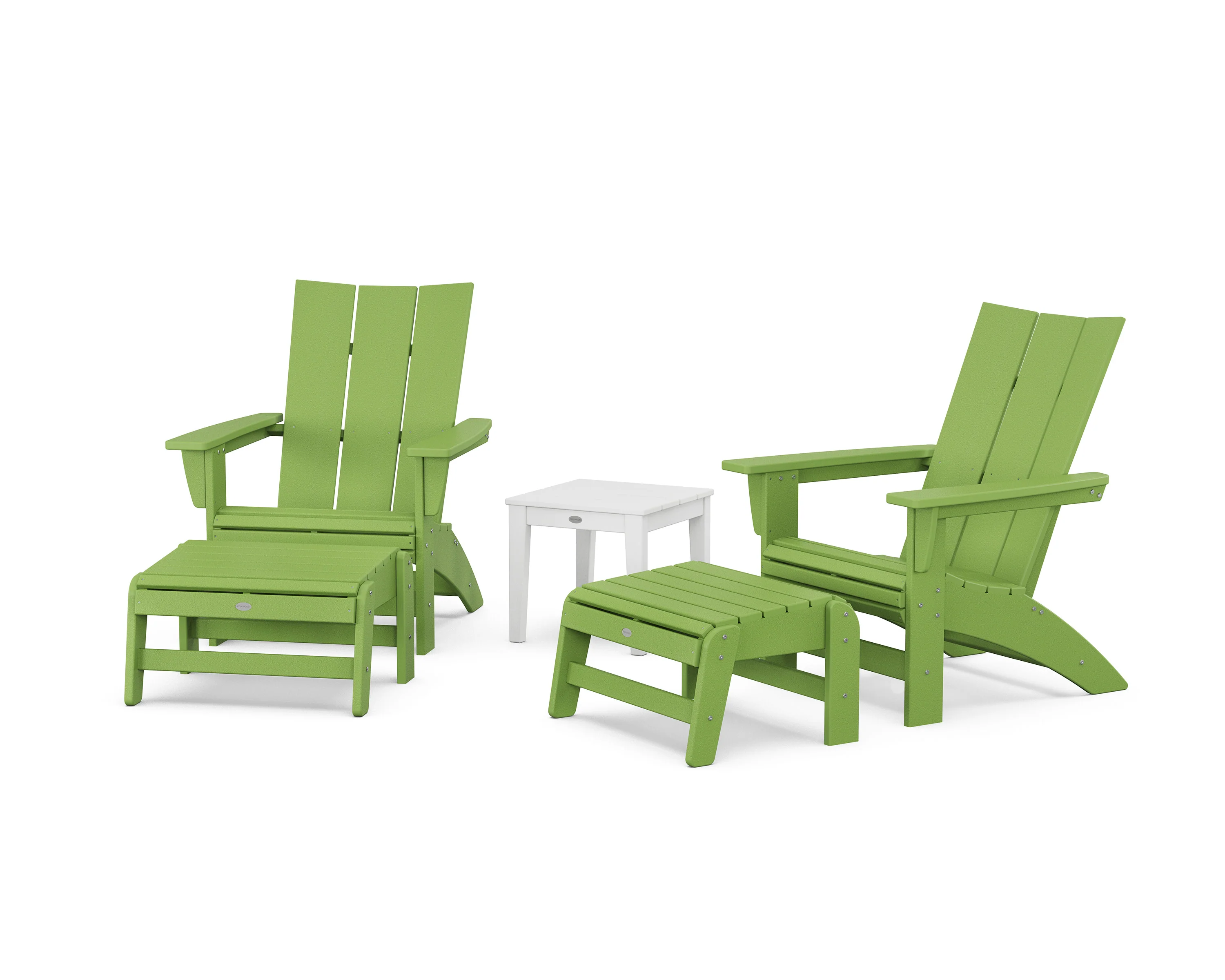 5-Piece Modern Grand Adirondack Set with Ottomans and Side Table - Image 10