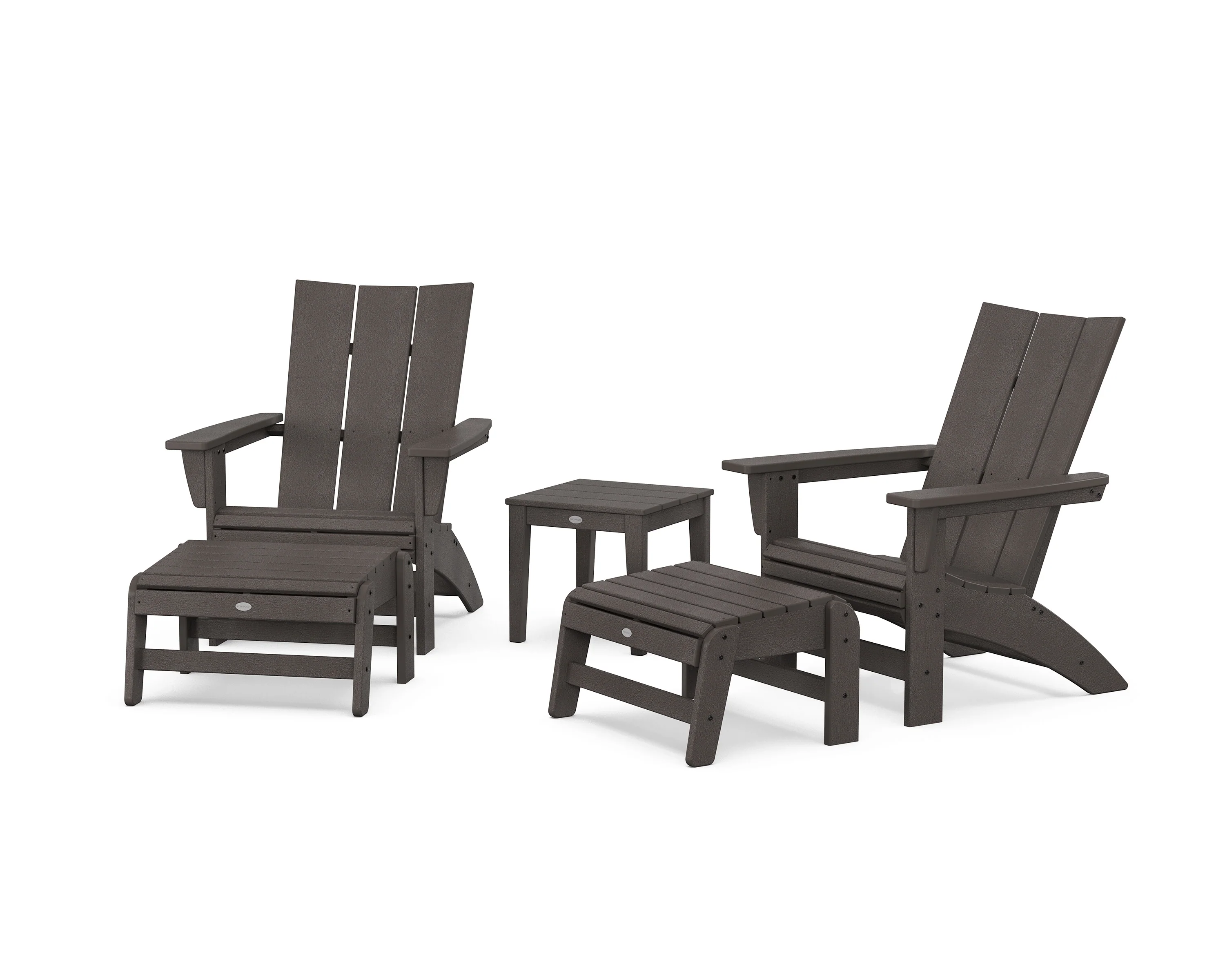5-Piece Modern Grand Adirondack Set with Ottomans and Side Table - Image 11