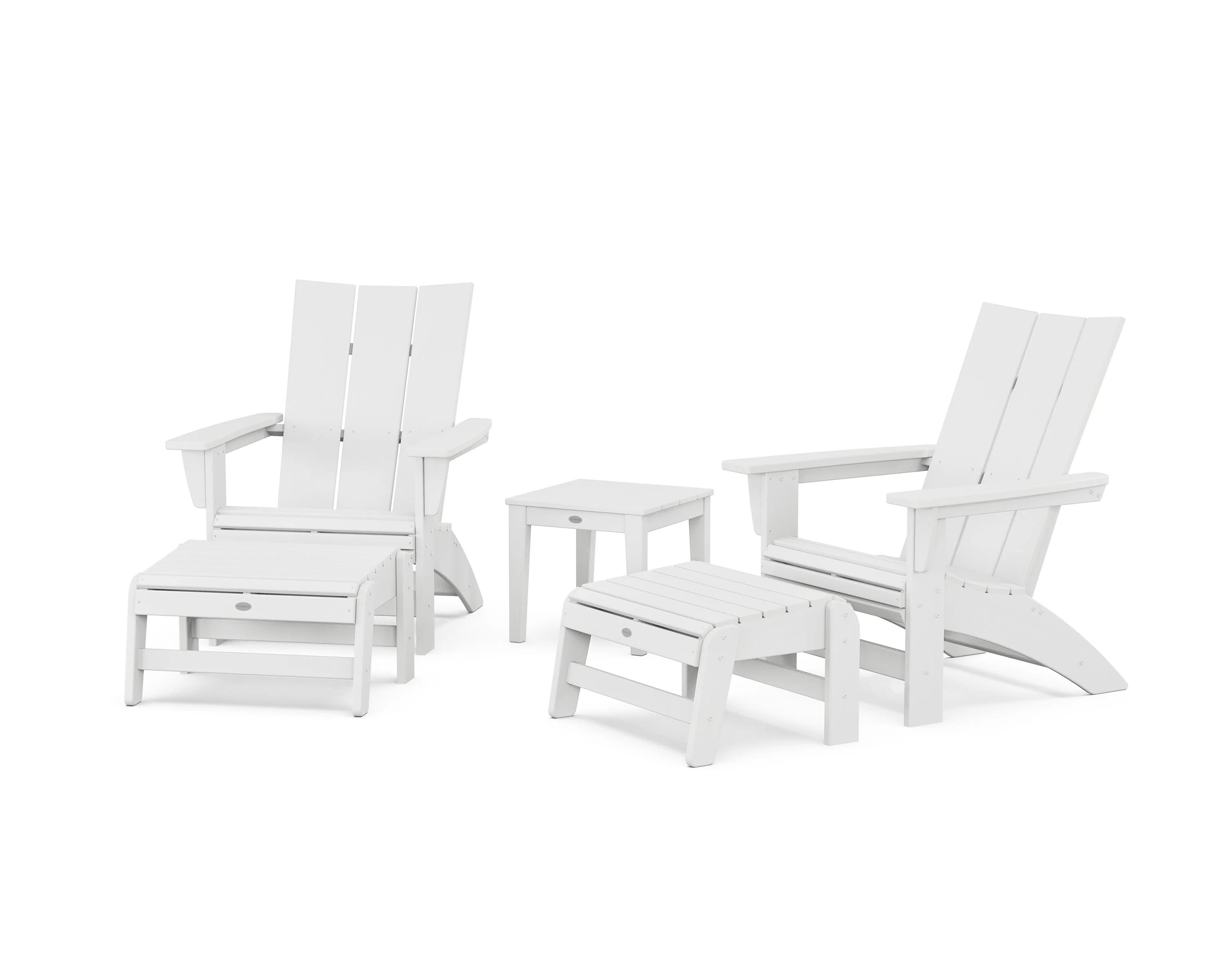 5-Piece Modern Grand Adirondack Set with Ottomans and Side Table - Image 12