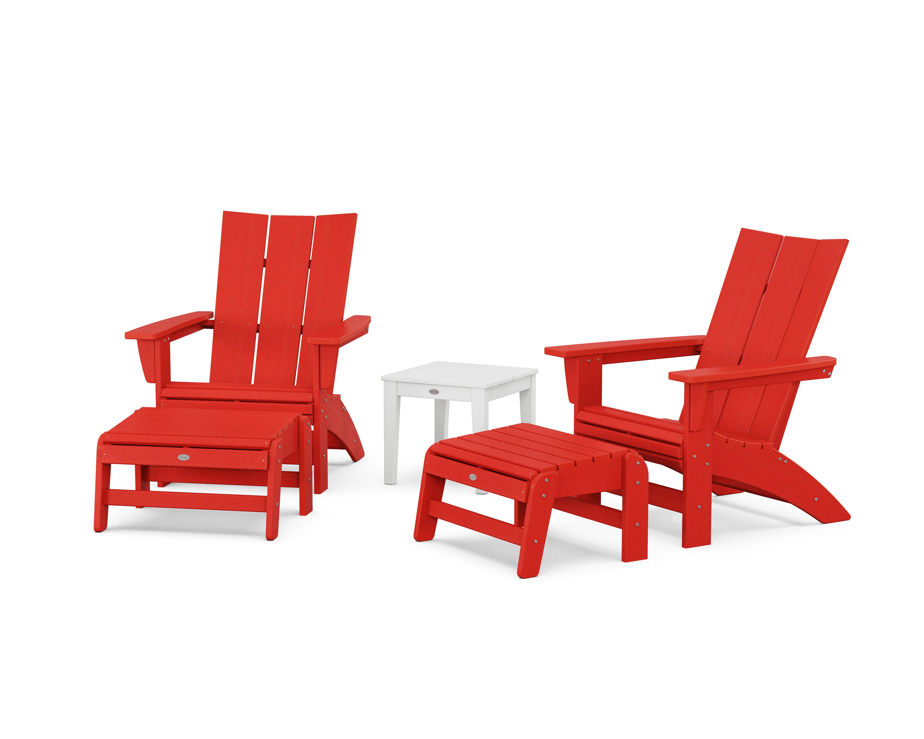 5-Piece Modern Grand Adirondack Set with Ottomans and Side Table - Image 13