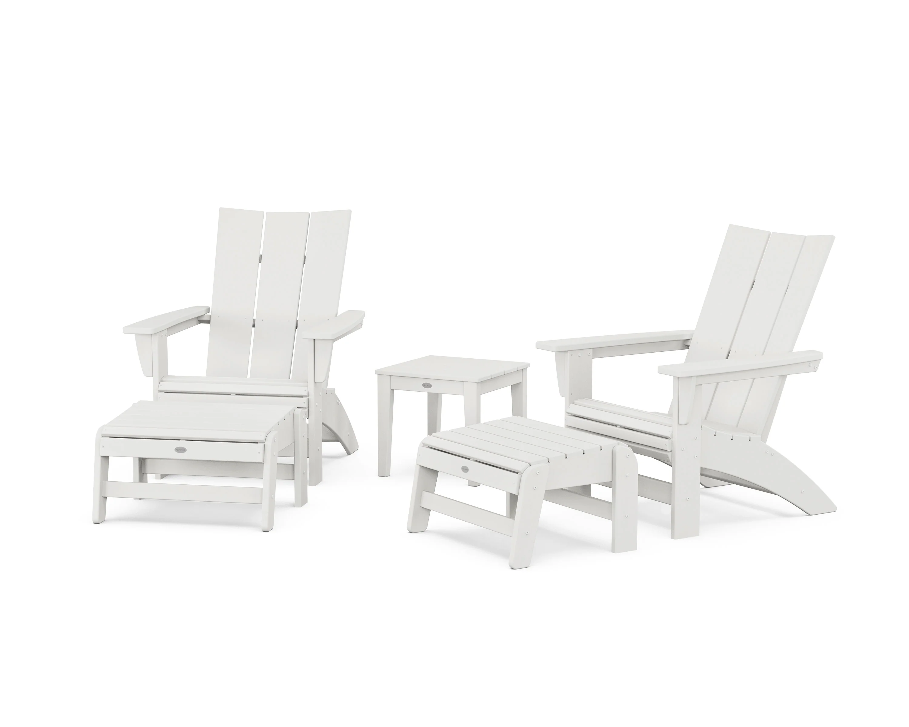 5-Piece Modern Grand Adirondack Set with Ottomans and Side Table - Image 15