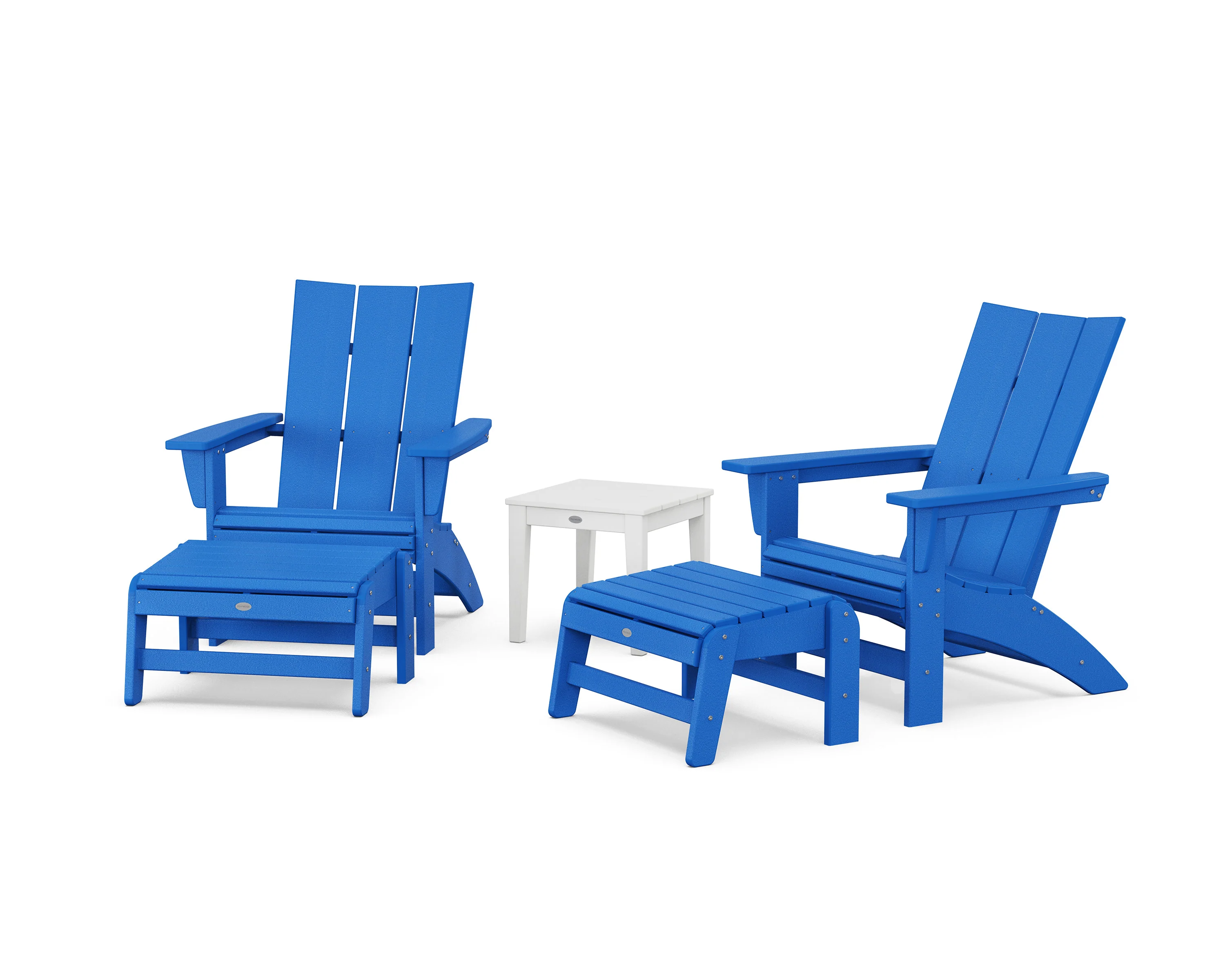 5-Piece Modern Grand Adirondack Set with Ottomans and Side Table - Image 16