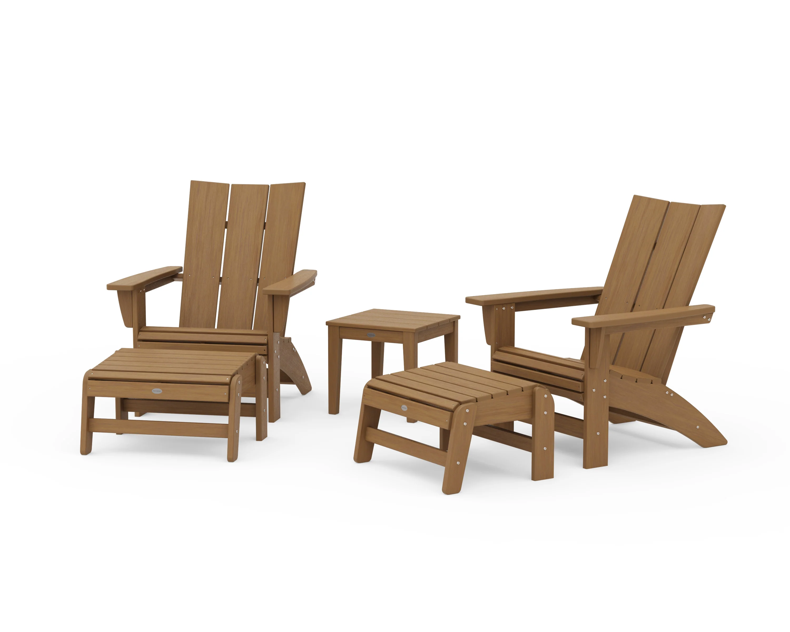 5-Piece Modern Grand Adirondack Set with Ottomans and Side Table - Image 20