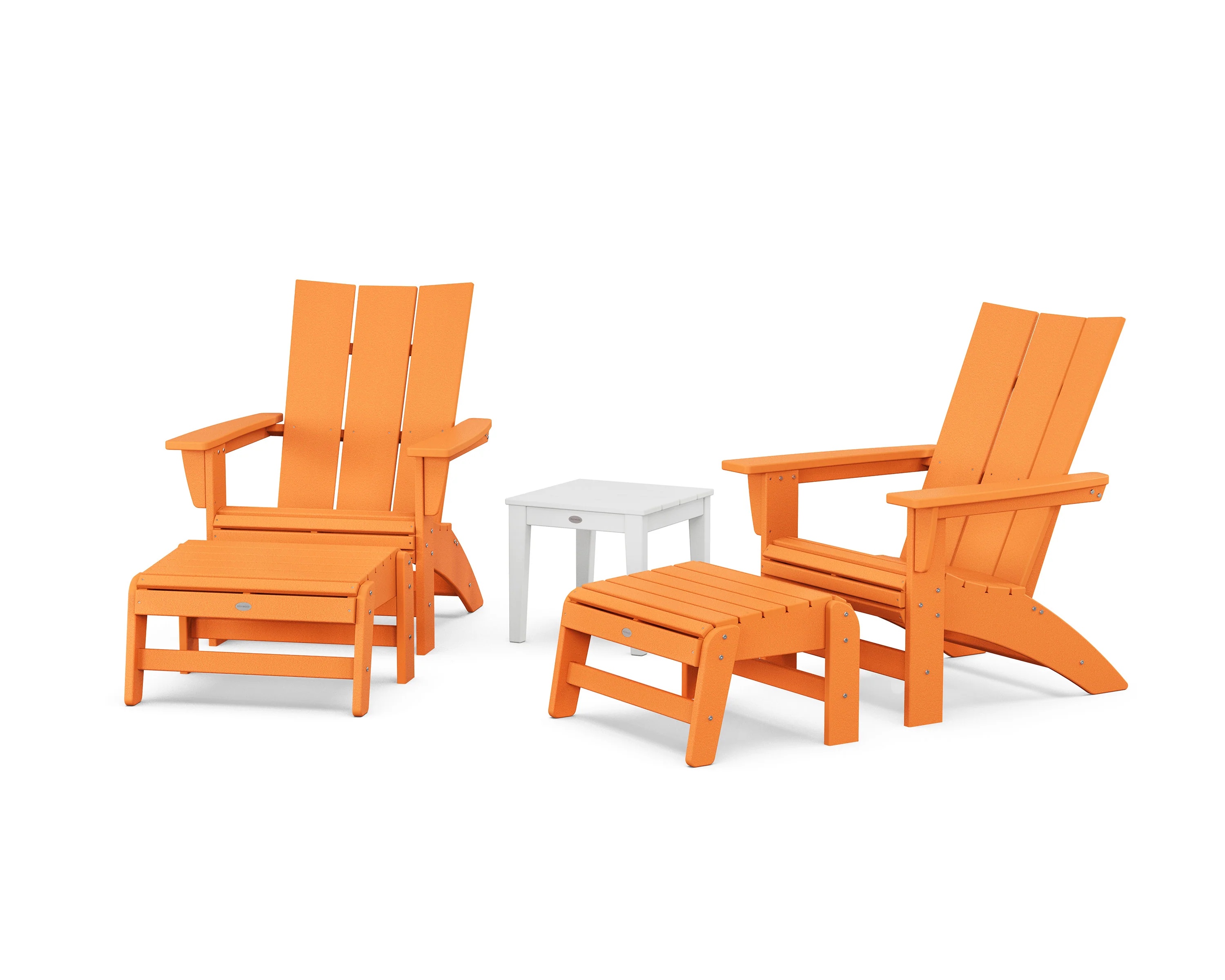 5-Piece Modern Grand Adirondack Set with Ottomans and Side Table - Image 3