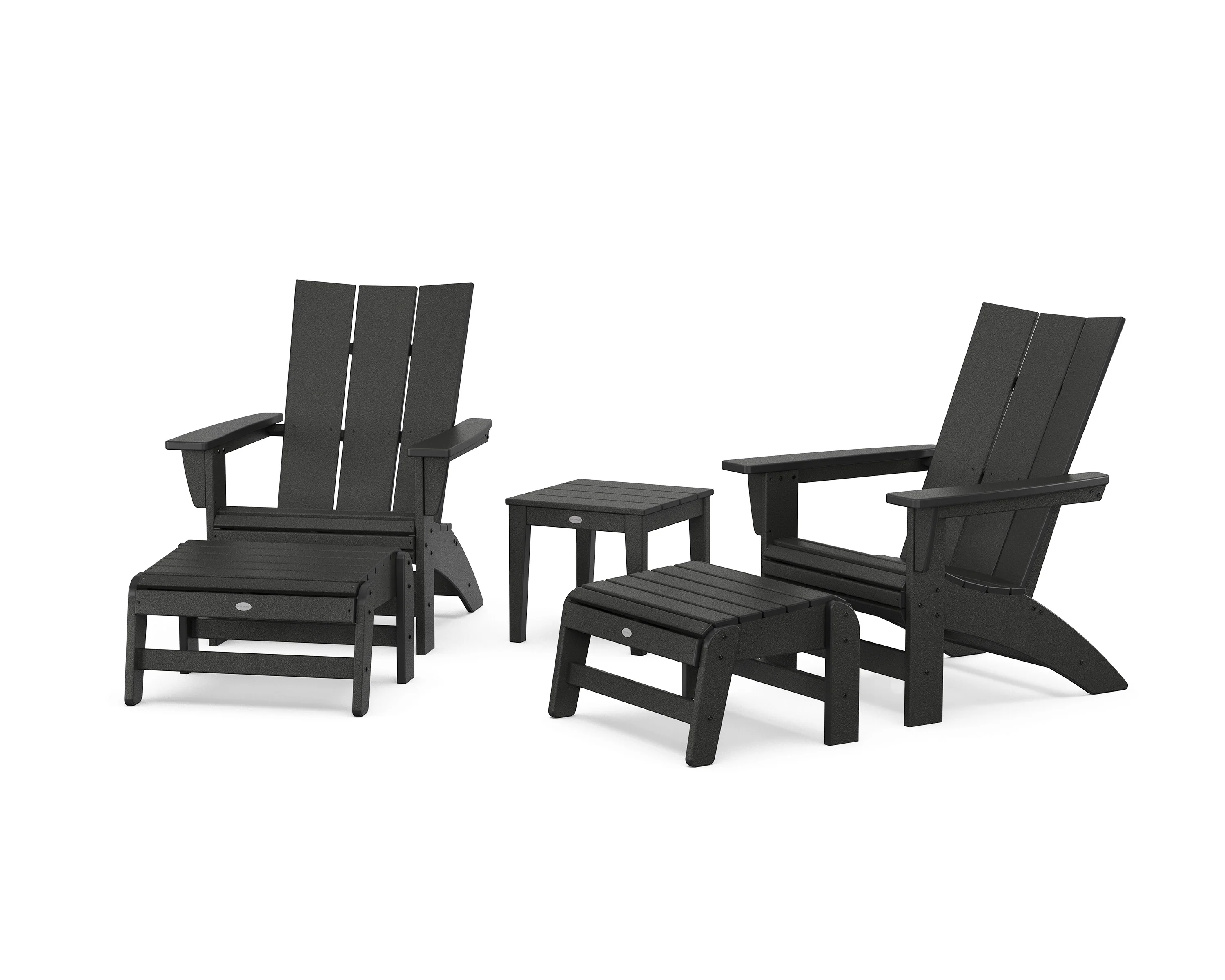 5-Piece Modern Grand Adirondack Set with Ottomans and Side Table - Image 4