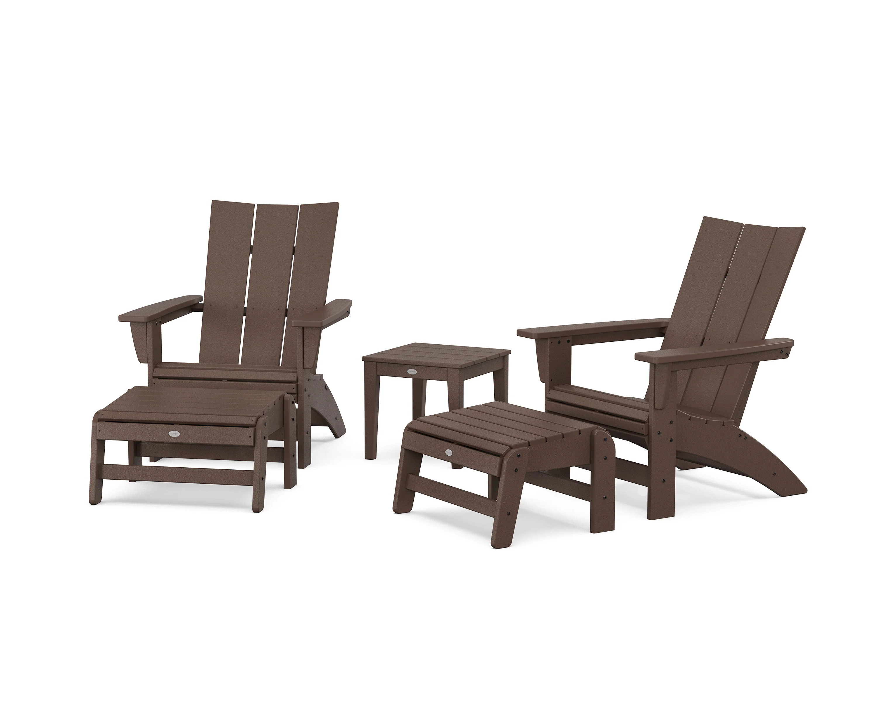 5-Piece Modern Grand Adirondack Set with Ottomans and Side Table - Image 5