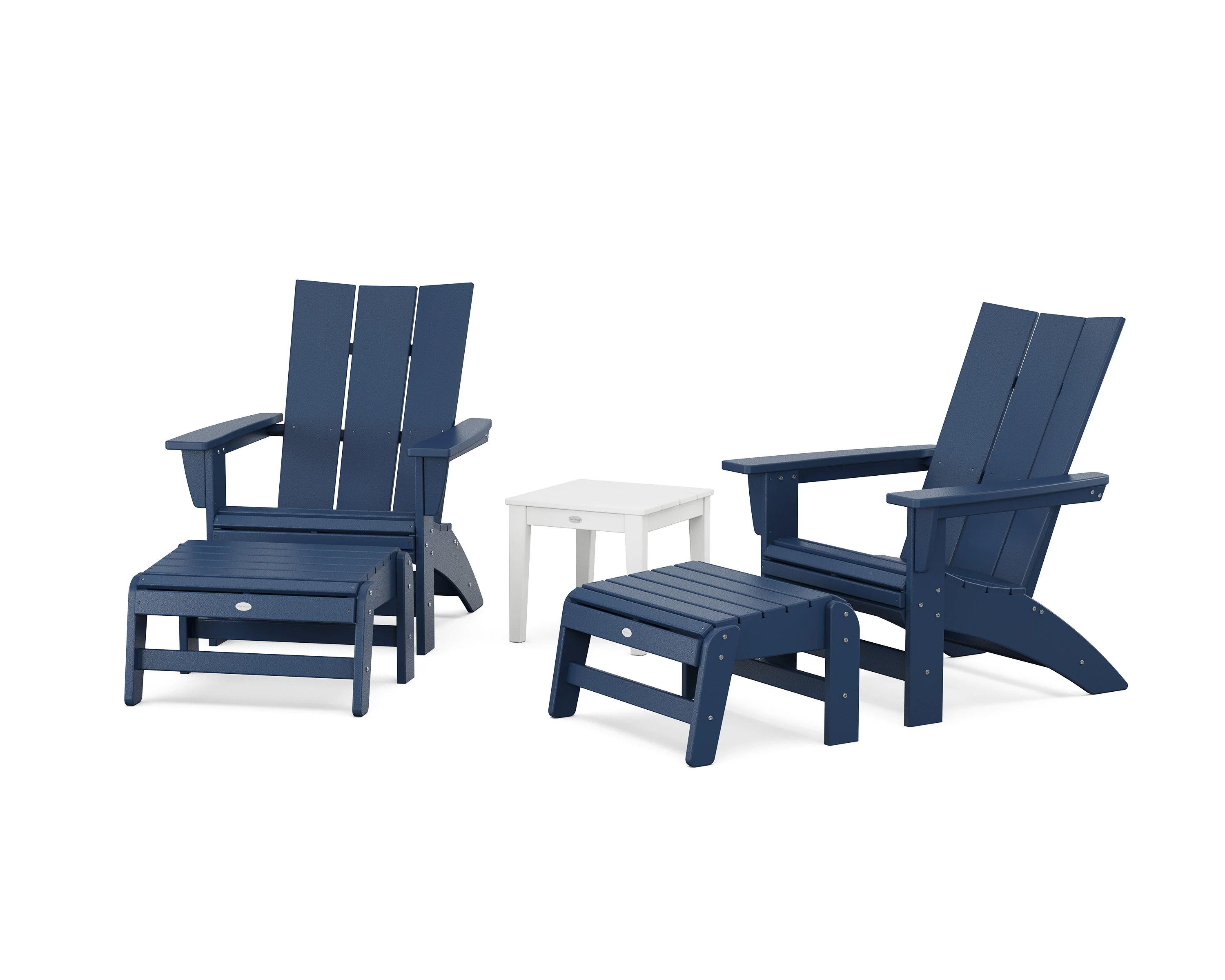5-Piece Modern Grand Adirondack Set with Ottomans and Side Table - Image 6