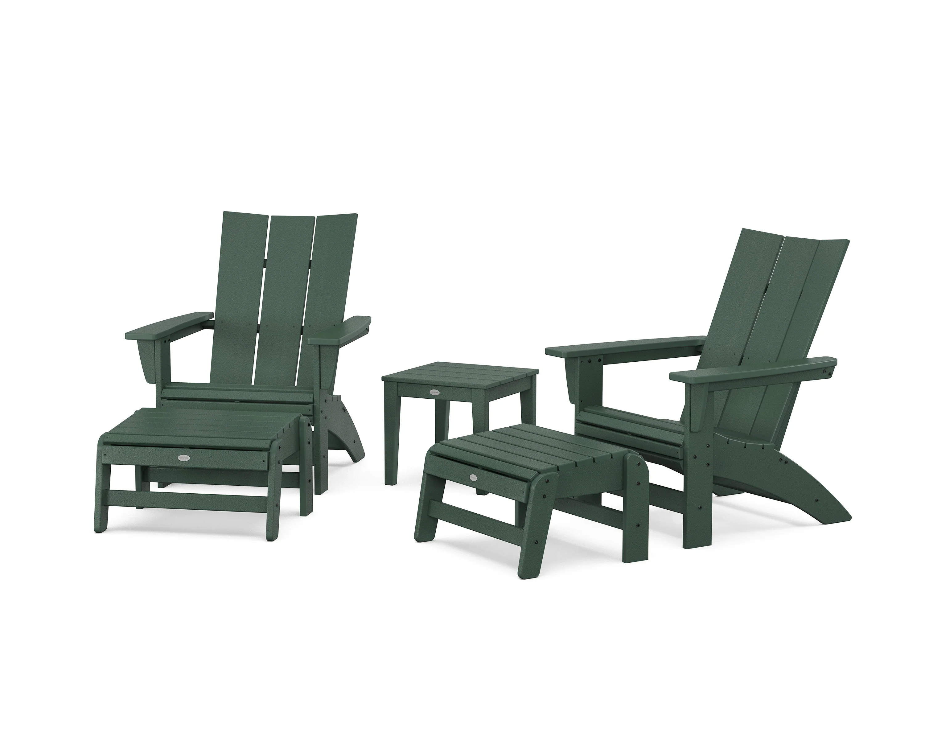 5-Piece Modern Grand Adirondack Set with Ottomans and Side Table - Image 8