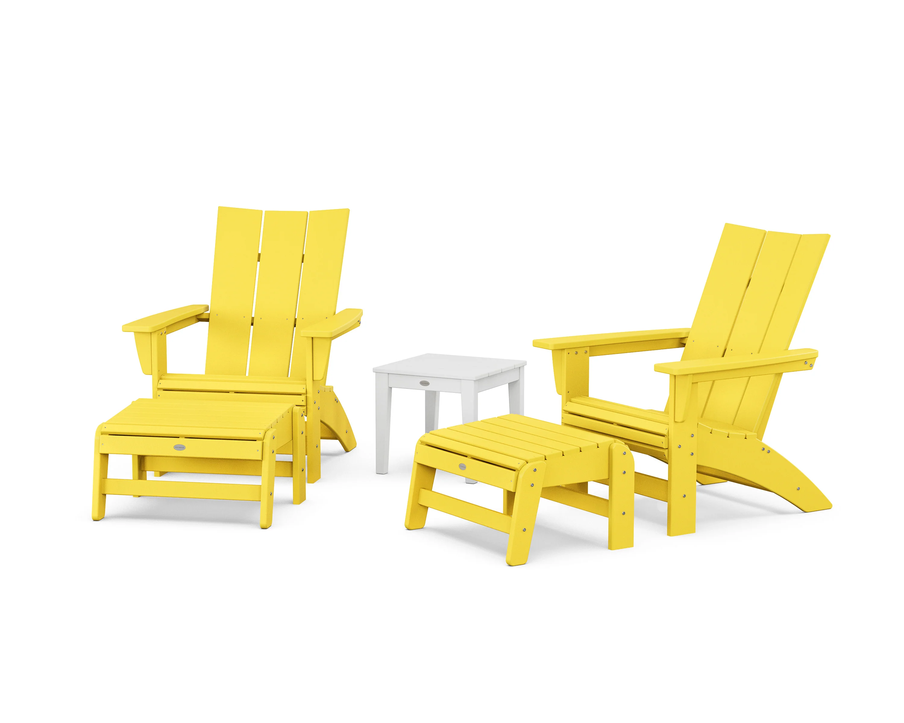 5-Piece Modern Grand Adirondack Set with Ottomans and Side Table - Image 9