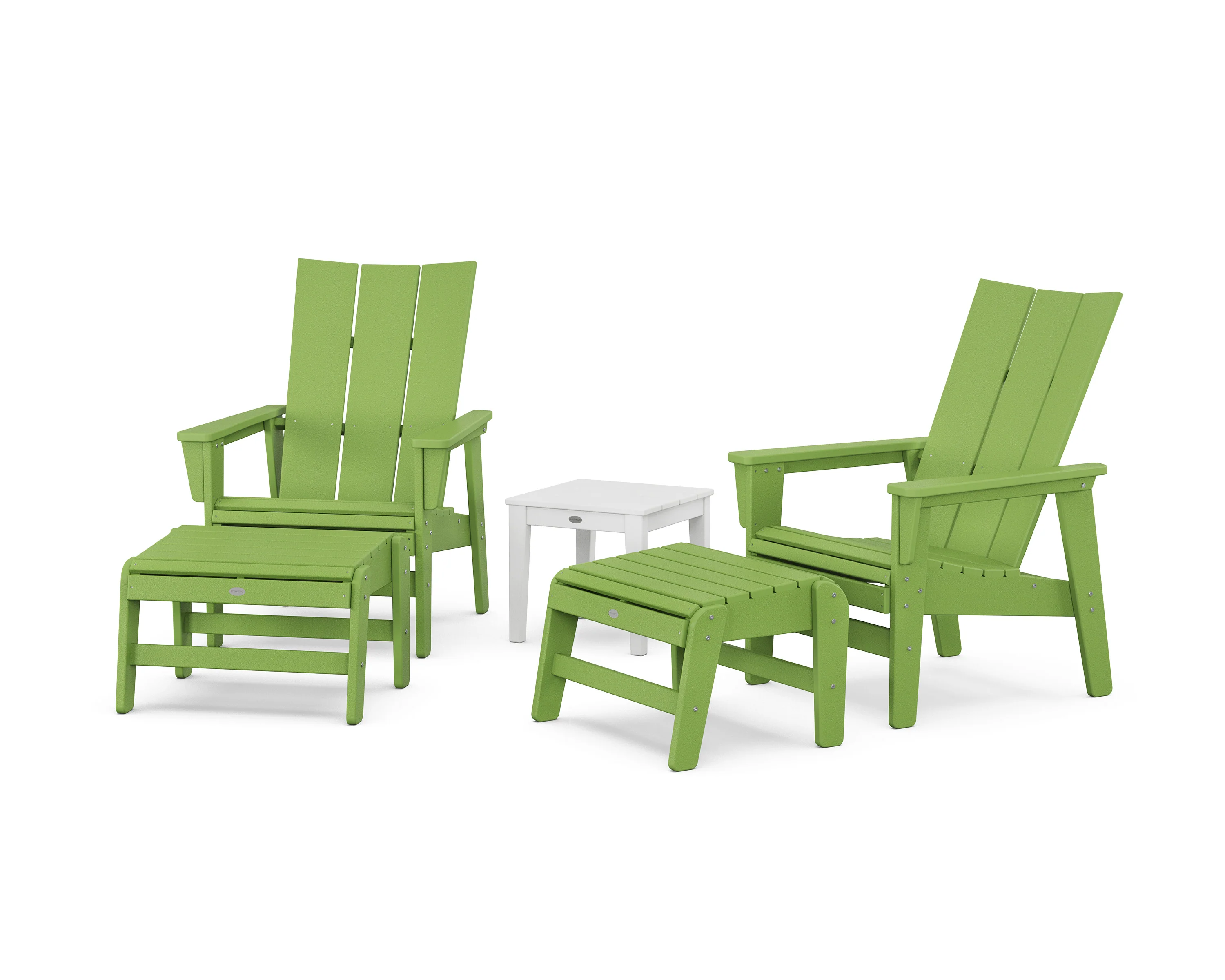 5-Piece Modern Grand Upright Adirondack Set with Ottomans and Side Table - Image 10