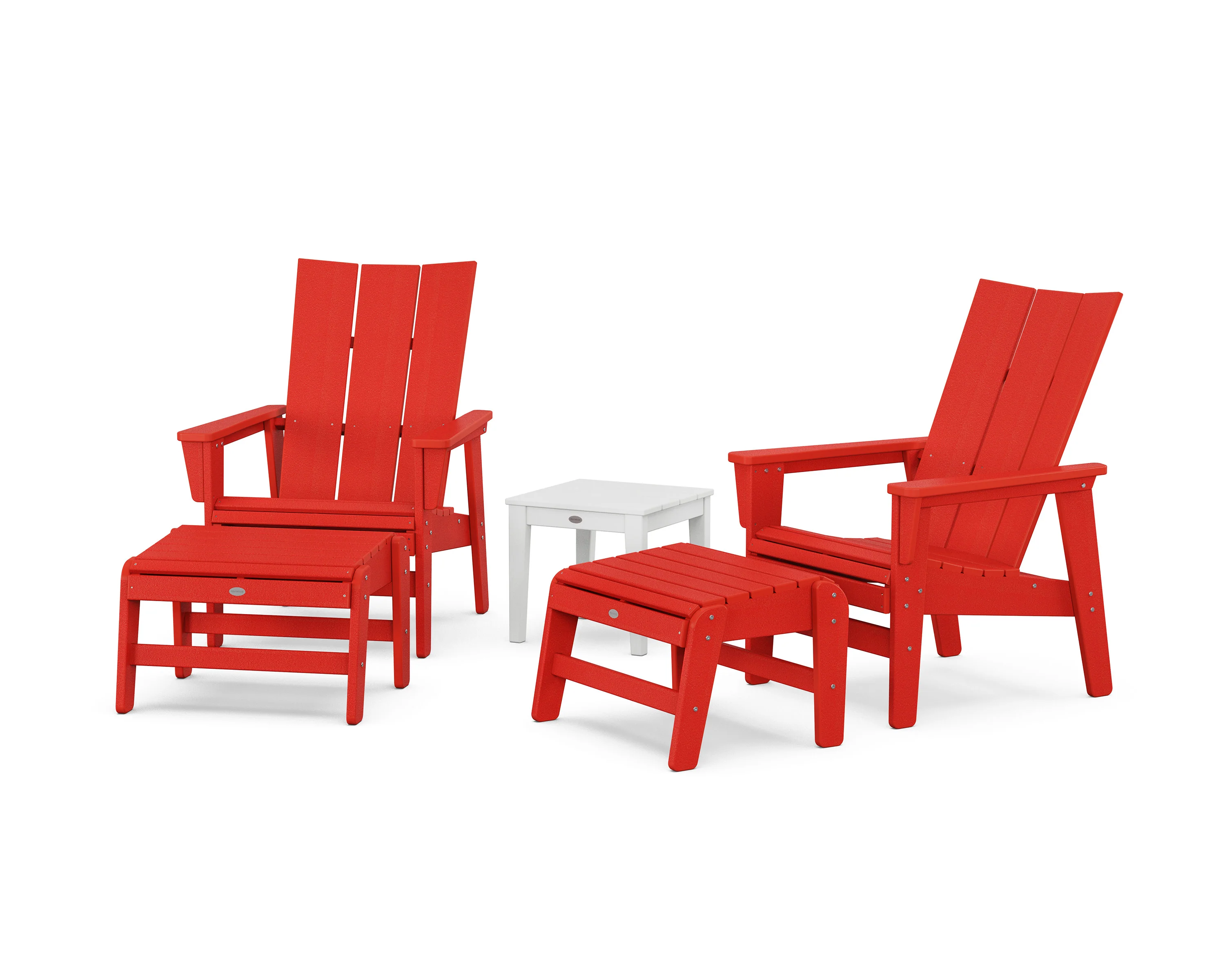 5-Piece Modern Grand Upright Adirondack Set with Ottomans and Side Table - Image 12
