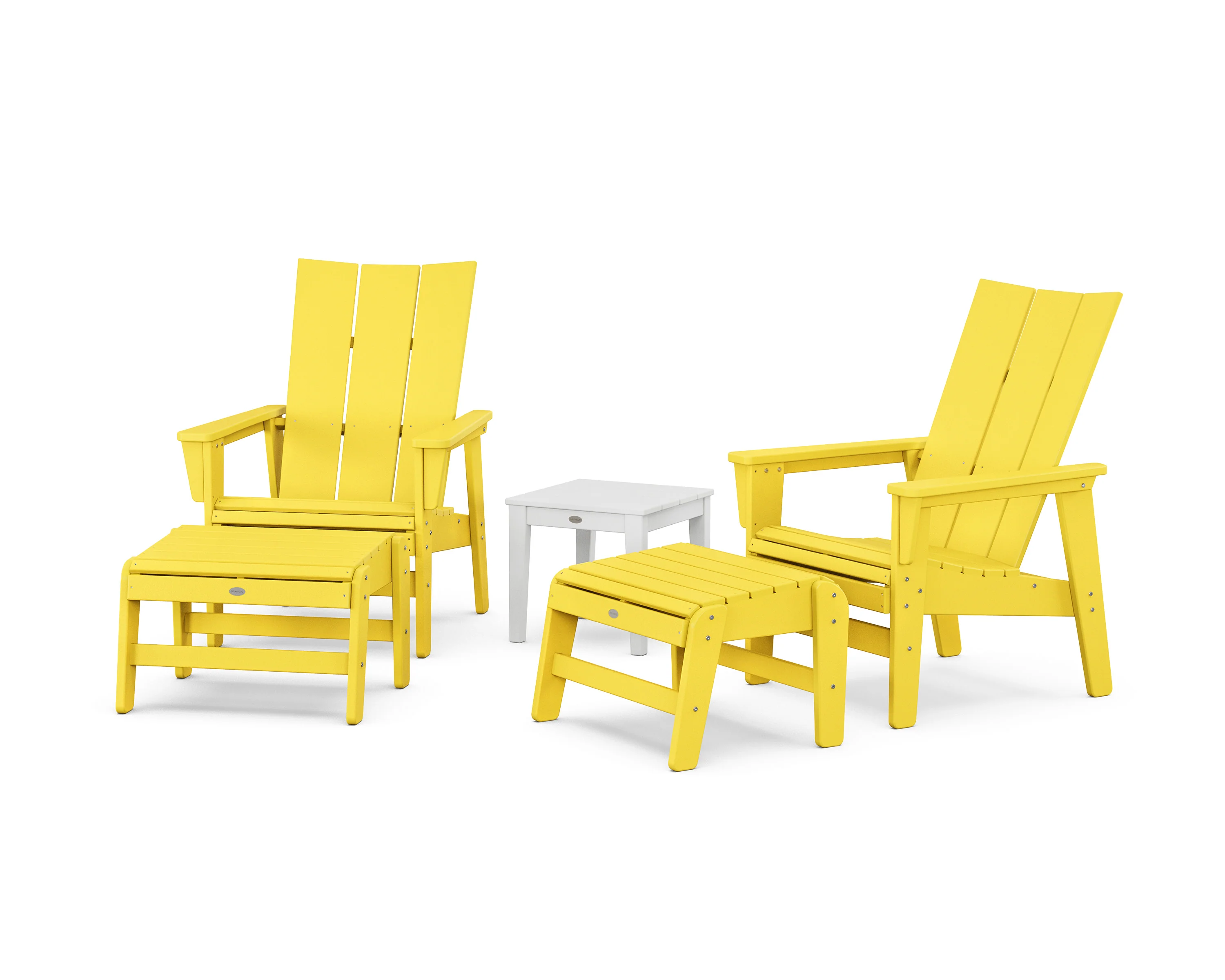5-Piece Modern Grand Upright Adirondack Set with Ottomans and Side Table - Image 14