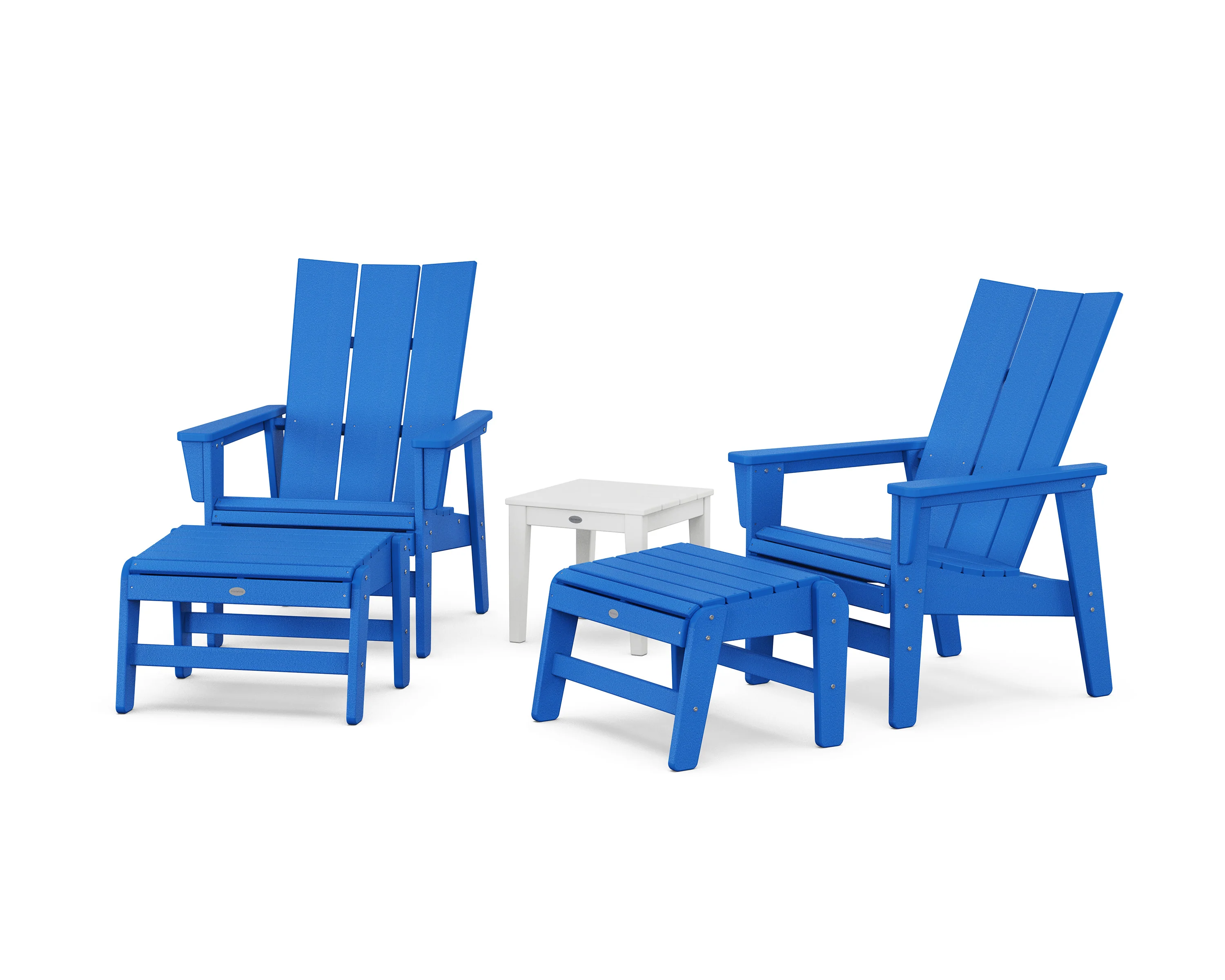 5-Piece Modern Grand Upright Adirondack Set with Ottomans and Side Table - Image 5
