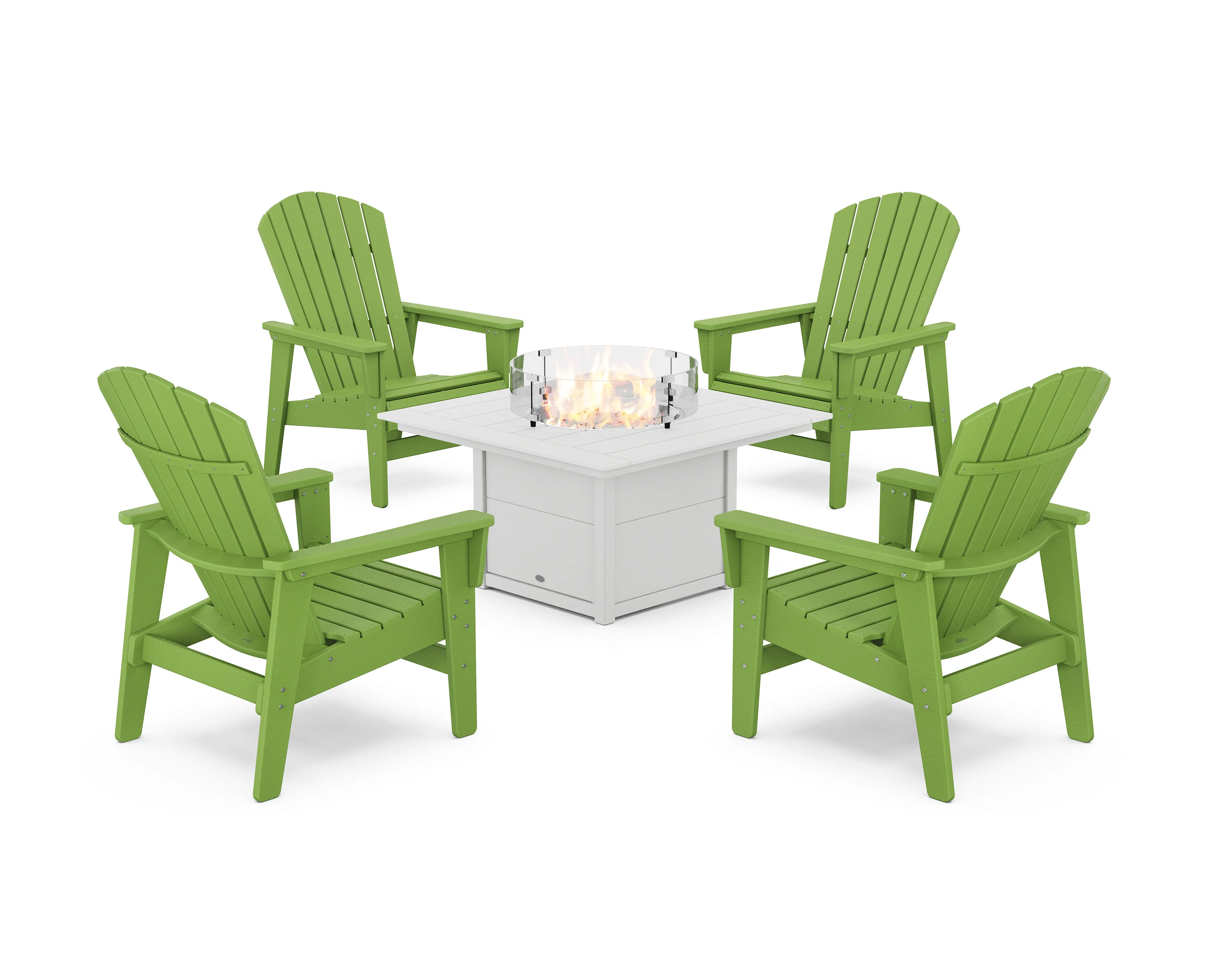 5-Piece Nautical Grand Upright Adirondack Conversation Set with Fire Pit Table - Image 12